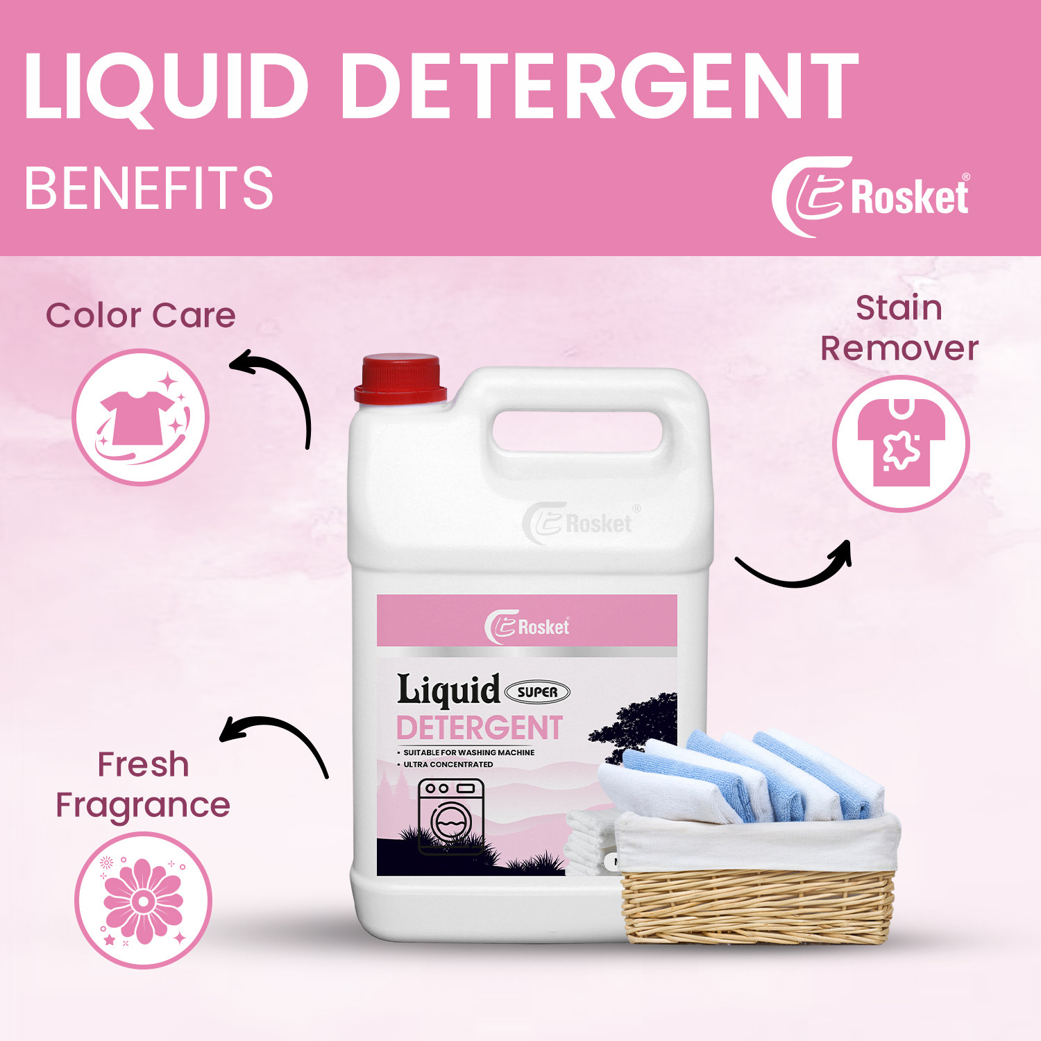 Image of EROSKET All-in-One Liquid Detergent |Deep Clean, Color Protection & Fresh Smell for days Fresh Liquid Detergent