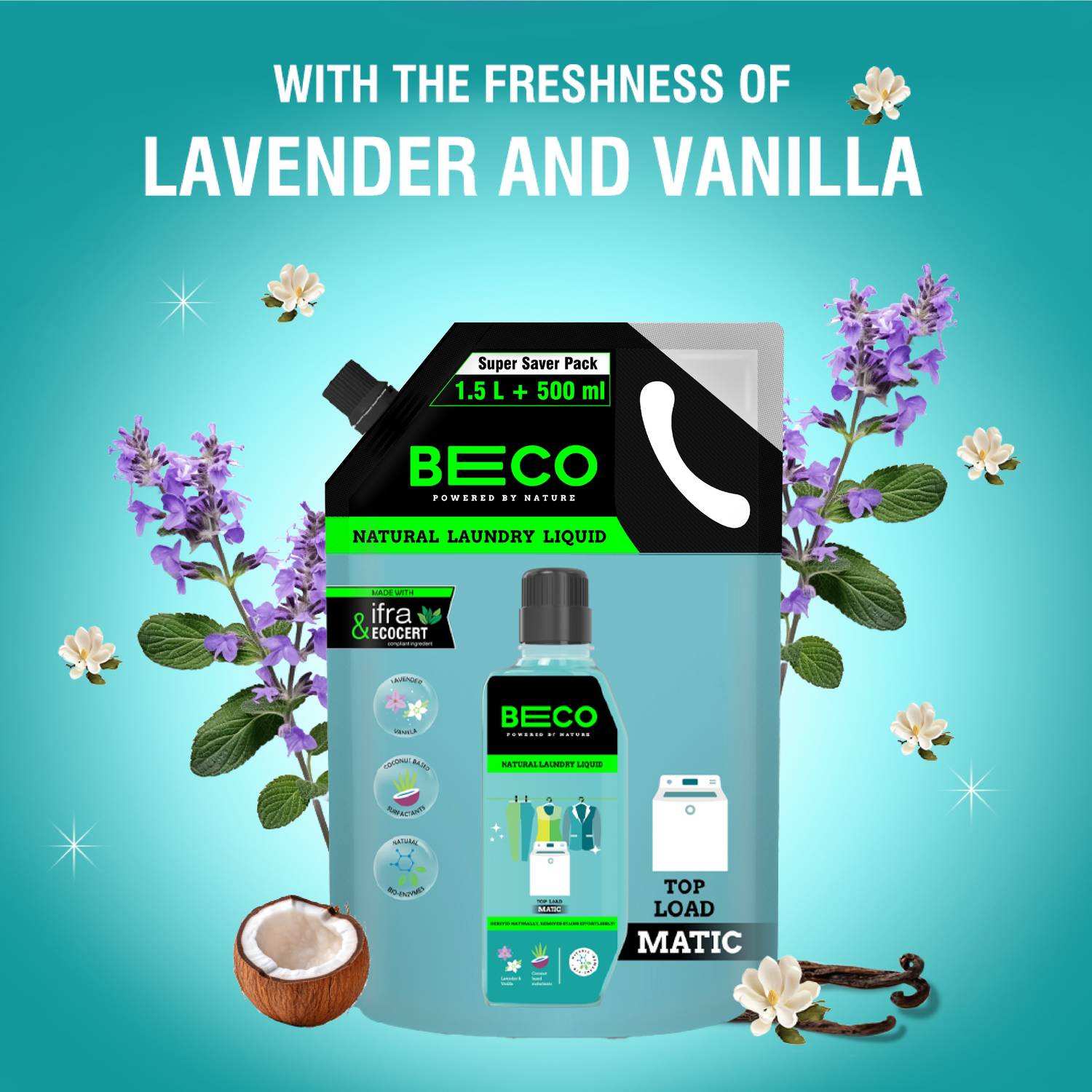 Beco Natural Top Load Fresh Liquid Detergent - Image 2