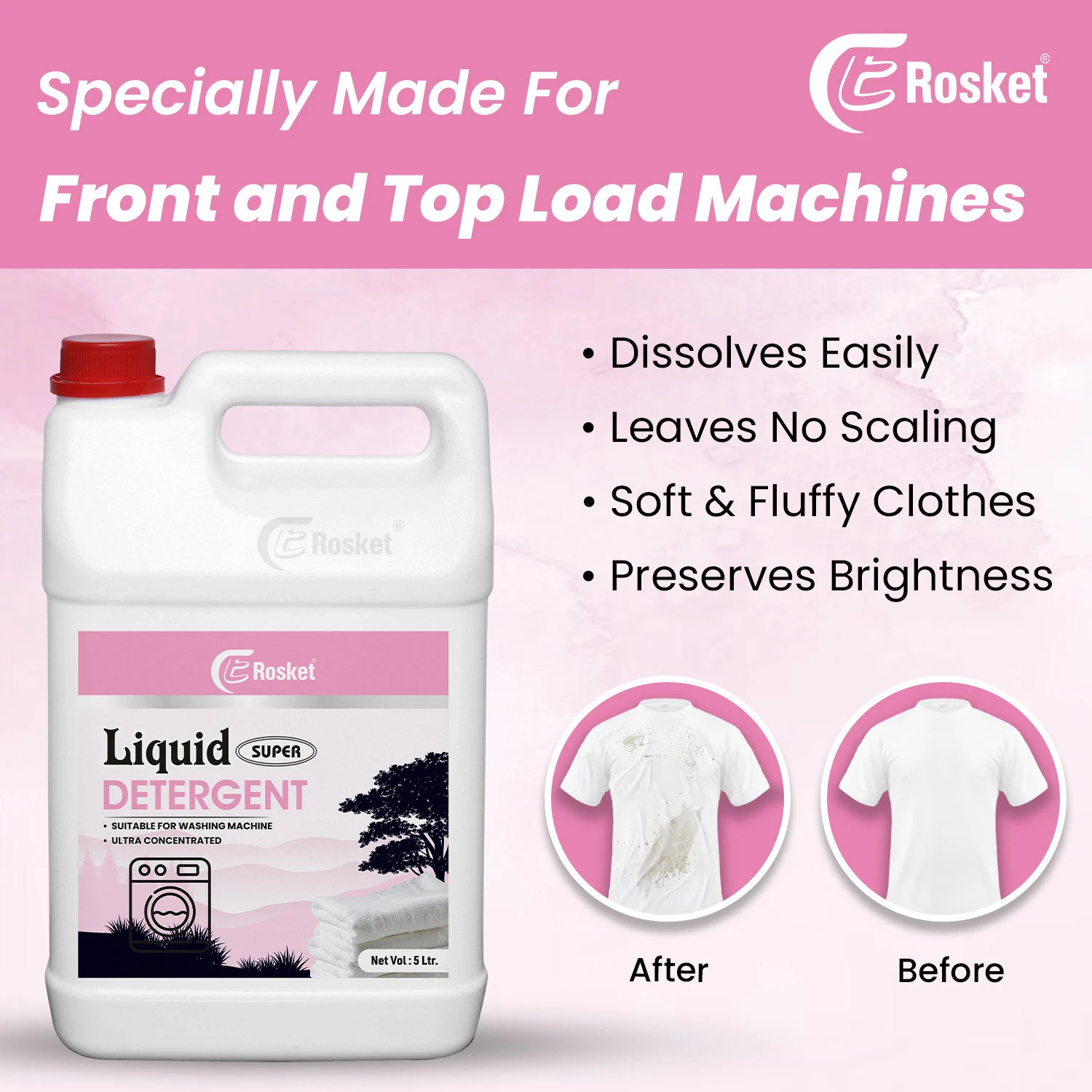 Image of EROSKET All-in-One Liquid Detergent |Deep Clean, Color Protection & Fresh Smell for days Fresh Liquid Detergent