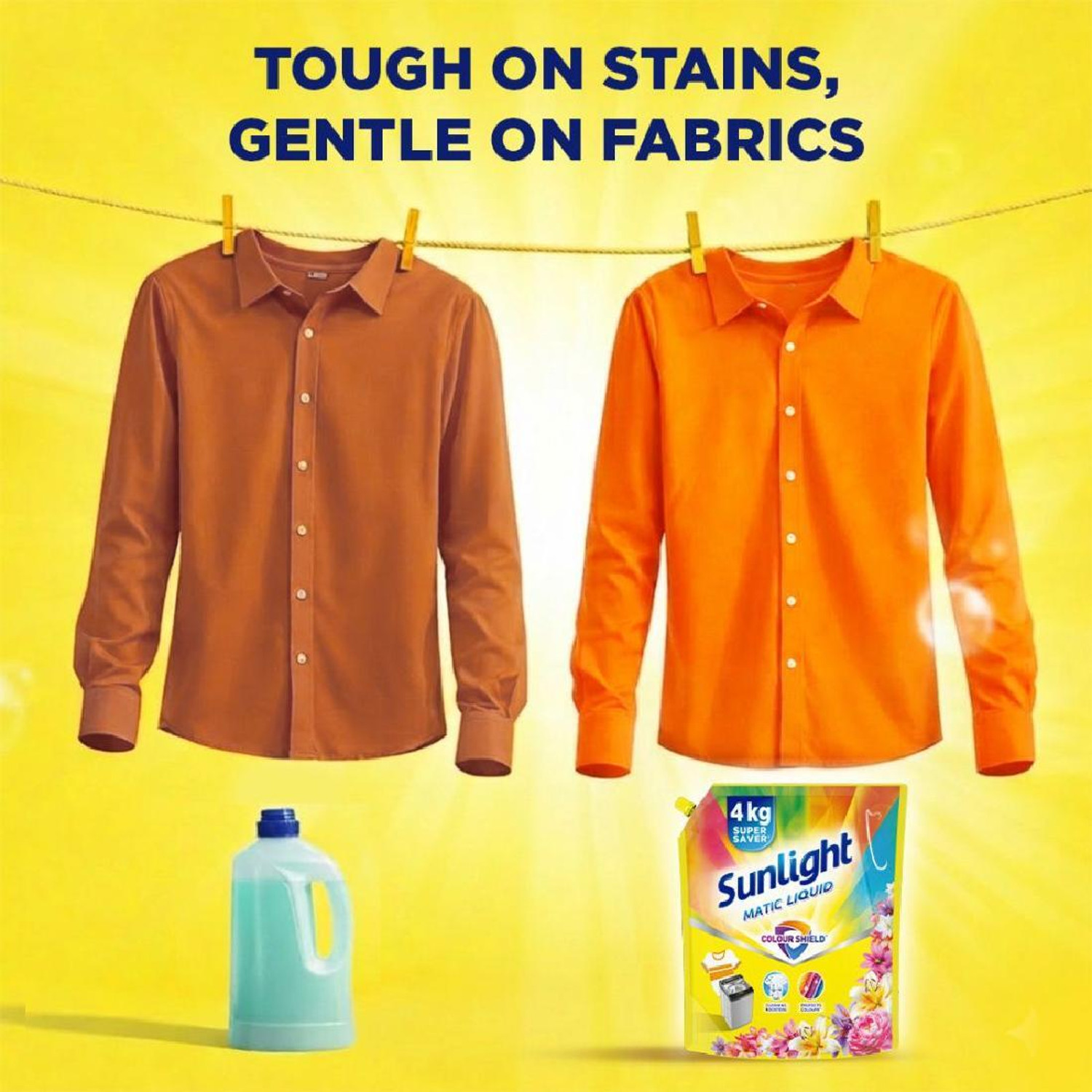 Image of Sunlight Matic Liquid Detergent with Colour Shield | Super Saver Laundry Detergent Classic Liquid Detergent