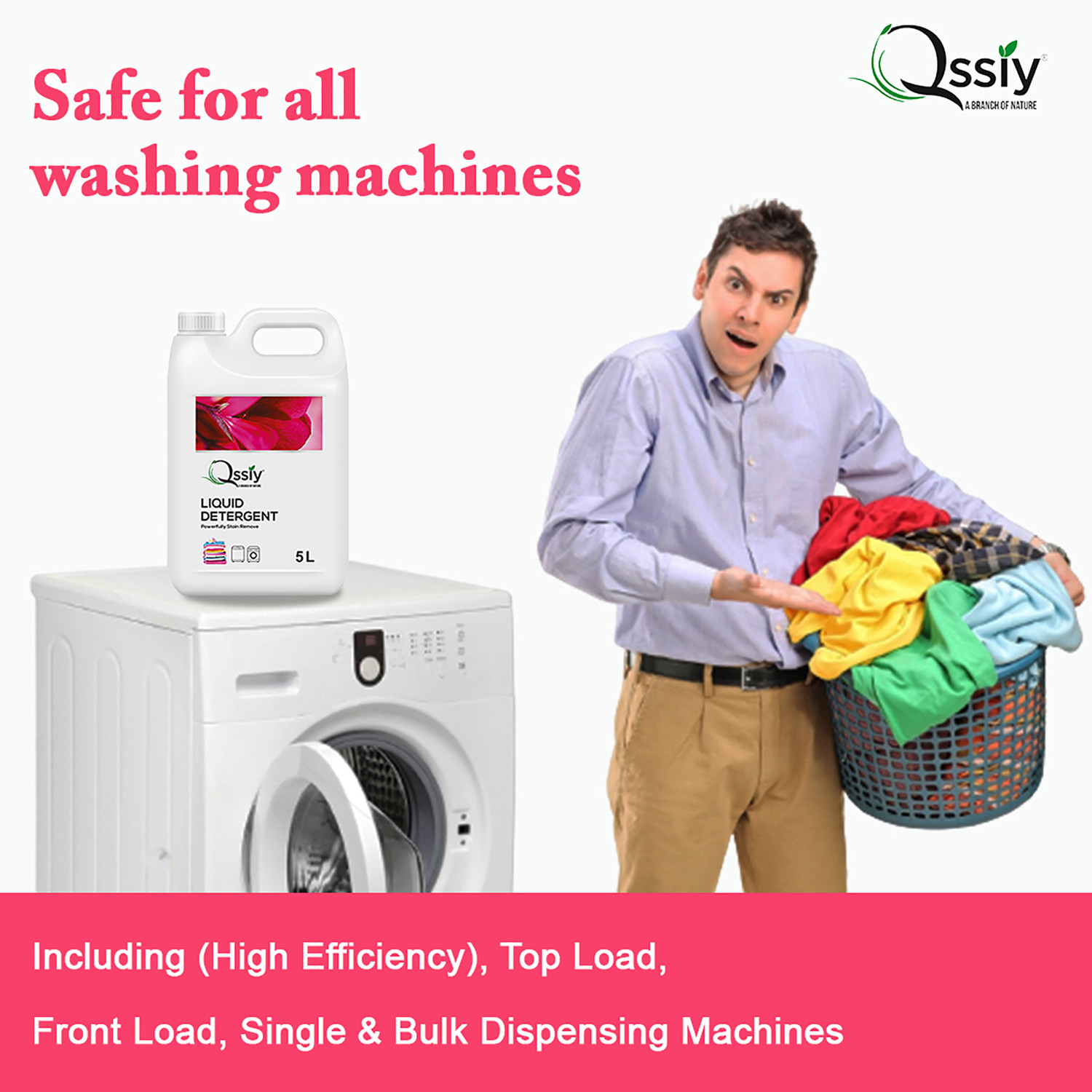 Image of QSSIY Liquid Detergent For Top Load & Front Load Washing Machine Lily Liquid Detergent
