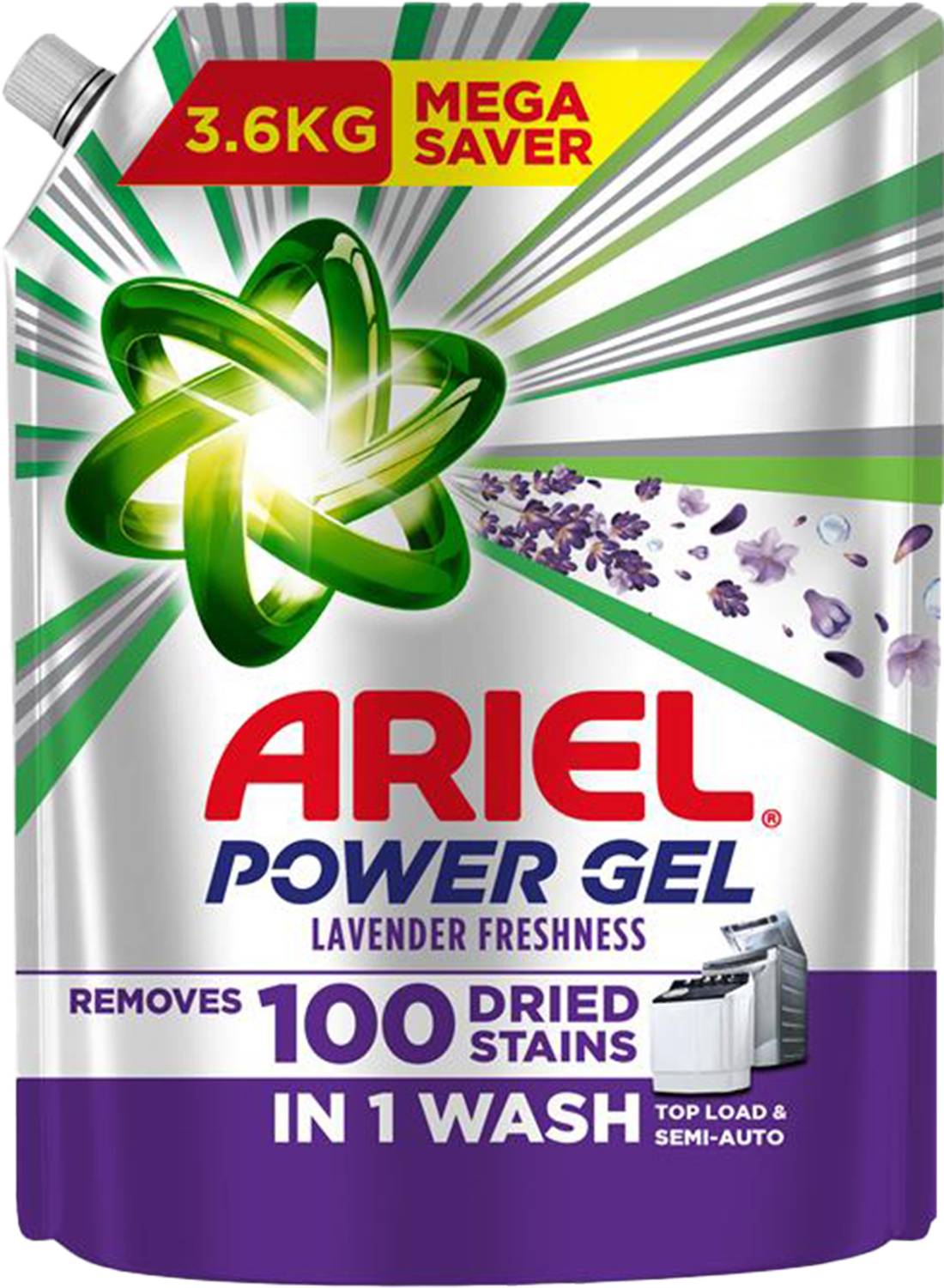 Ariel Lavender Power Gel Top Load Removes tough Stains Lavender L