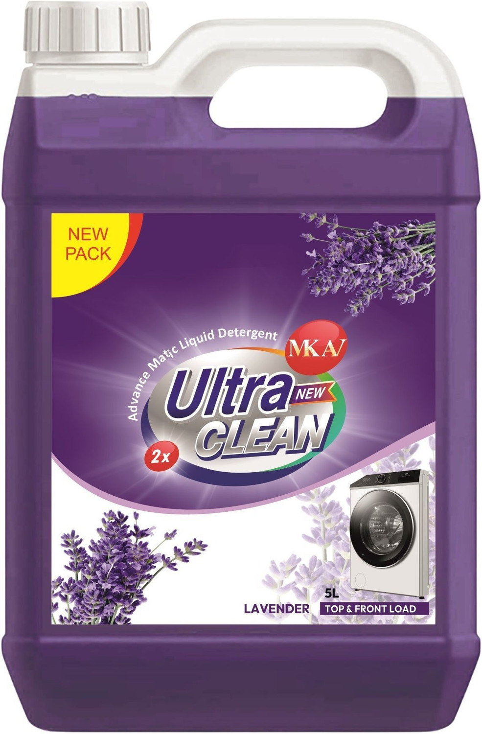 Image of MKAV Ultra clean Top & Front Load Washing Machines liquid detergent Lavender Liquid Detergent