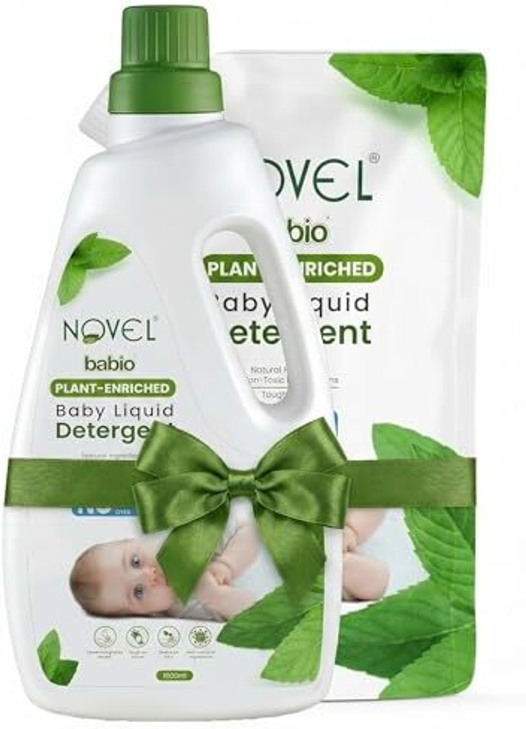 Image of NOVEL Baby Liquid Detergent Combo pack ( Refill + Bottle) Fresh Liquid Detergent