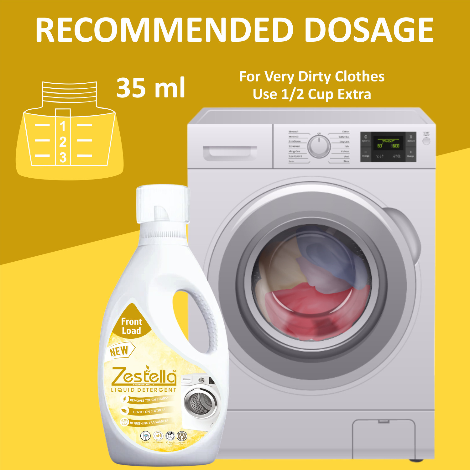 Image of Zestella front load liquid detergent cans Fresh Liquid Detergent