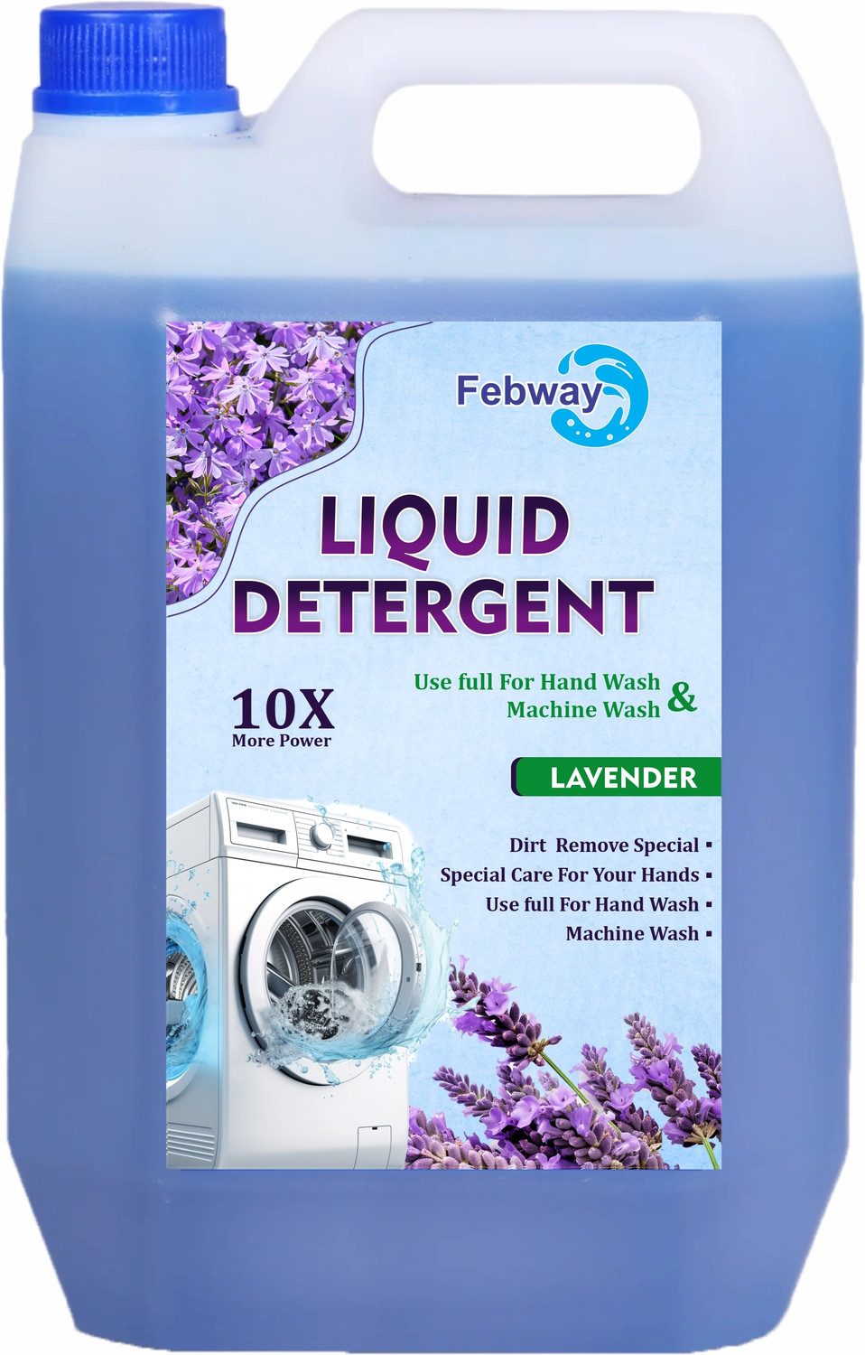 Image of FEBWAY for top & front load liquid detergent for Machine and HandWash Multi-Fragrance Liquid Detergent