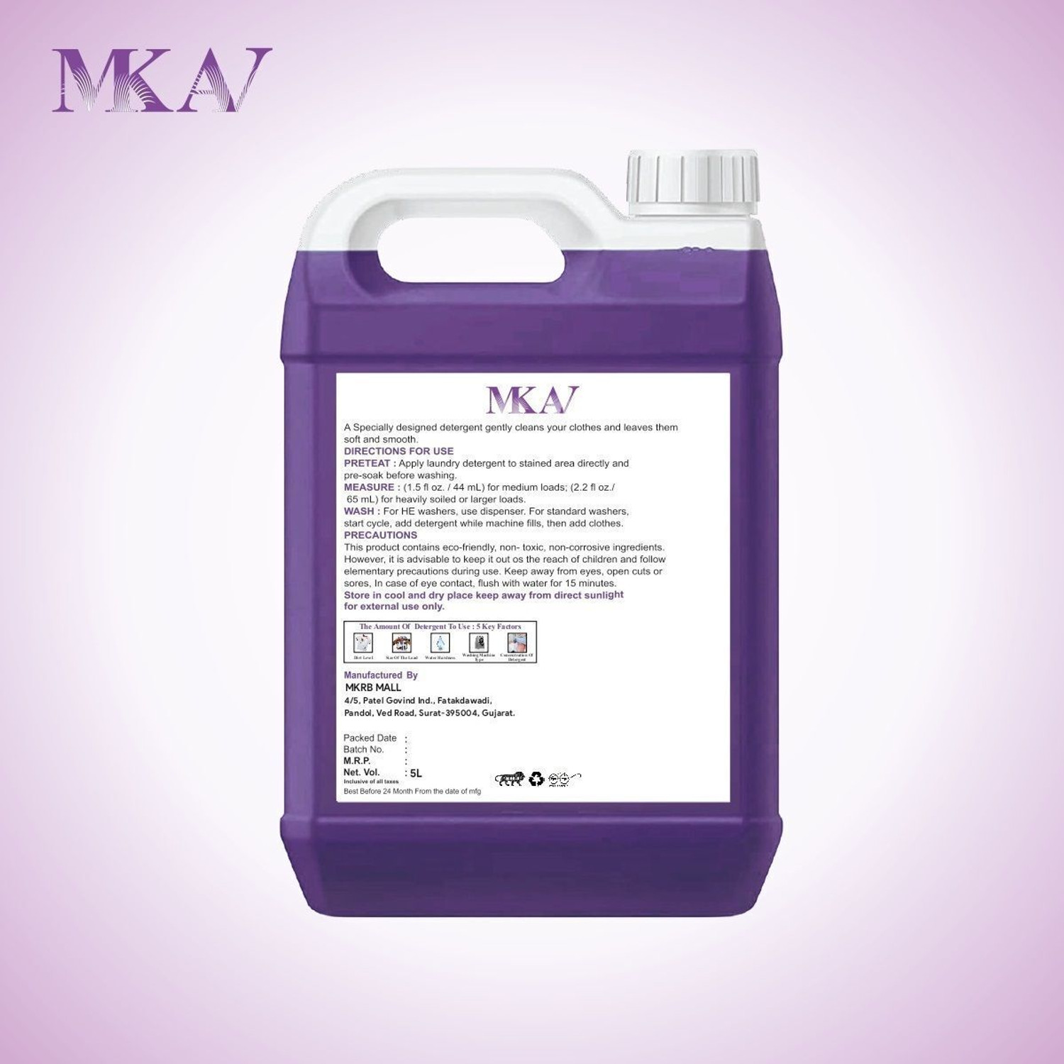 Image of MKAV Ultra clean Top & Front Load Washing Machines liquid detergent Lavender Liquid Detergent