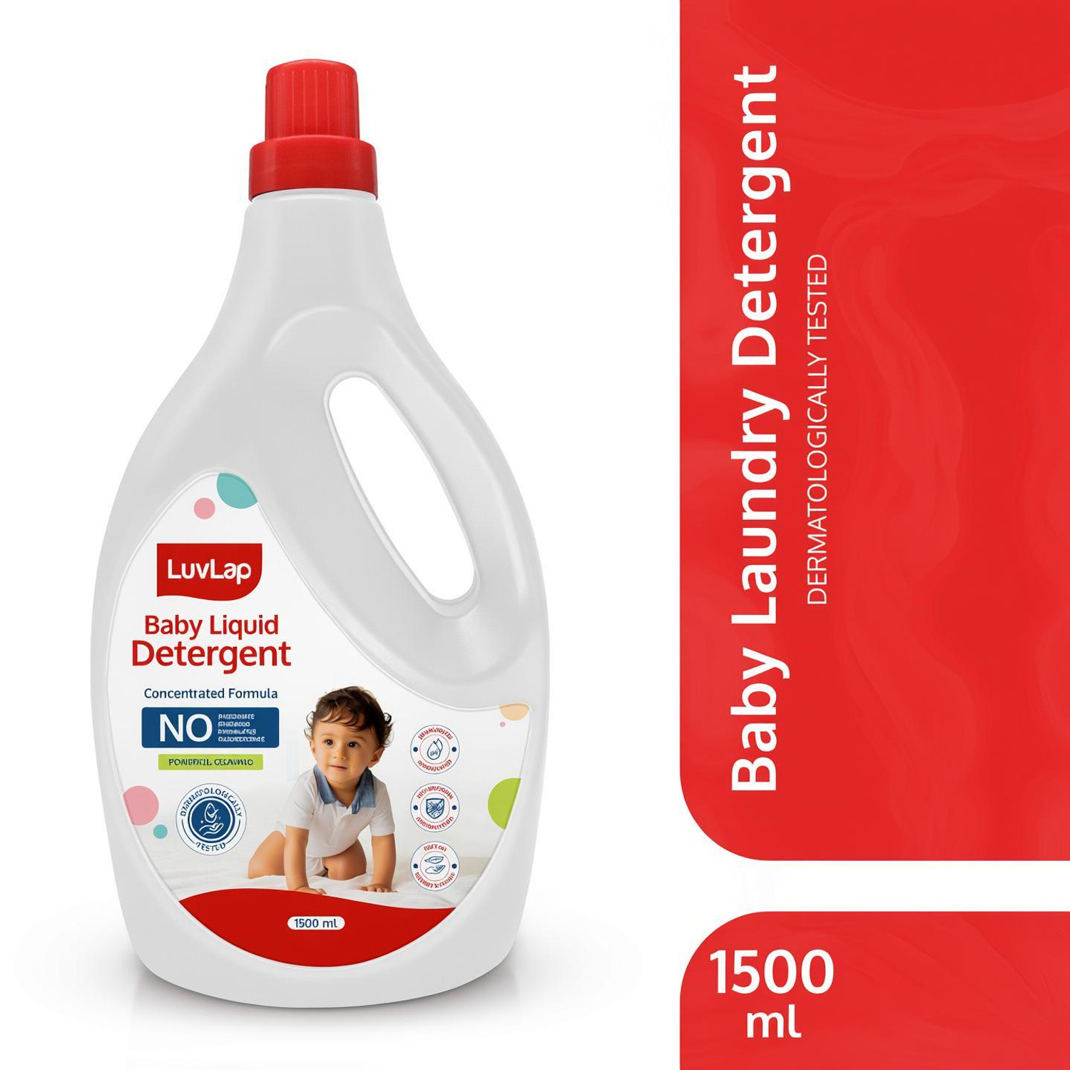 Image of LuvLap Baby Laundry Detergent 1500ml, pH Balanced Anti bacterial Dermatological tested Liquid Detergent (1500 ml)