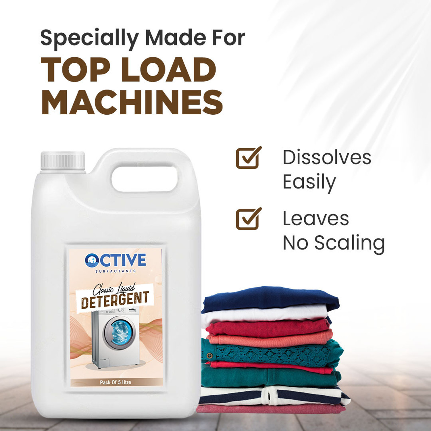 Image of OCTIVE Pink Lily liquid Detergent 5 Litre Refill Pack Blossom Liquid Detergent