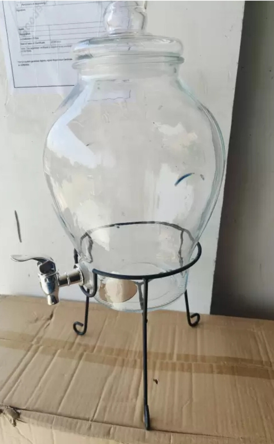 Image of Sarsawal Glass Water Mason Jar , Beer ,Drink Dispenser | Glass Pitcher with tap 6 L Liquid Dispenser