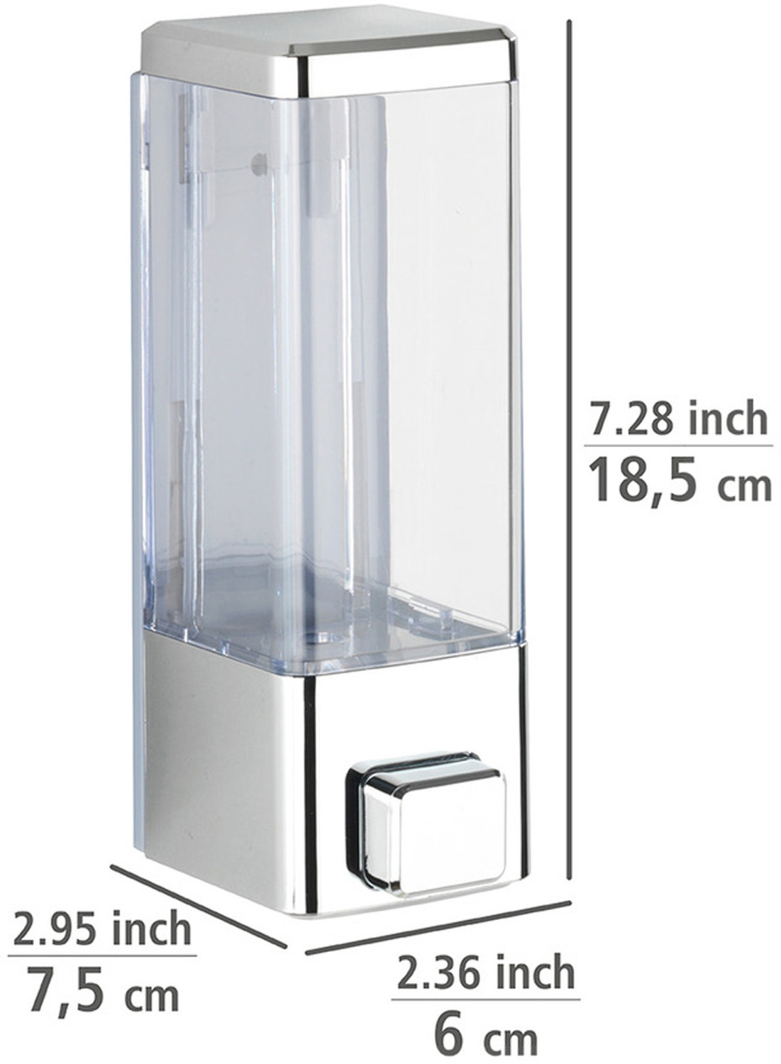 Image of Bath Guru Transparent Wall Mounted Sanitizer Handwash 350 ml Liquid, Soap, Shampoo, Conditioner, Lotion, Gel Dispenser