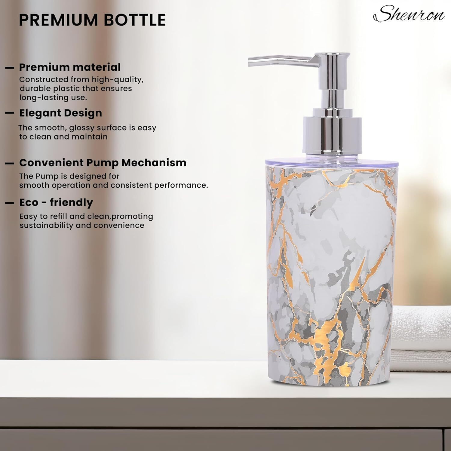 Image of shenron Plastic Liquid Dispenser for Bathroom,Soap Dispenser for Handwash(Pack of 2) 500 ml Liquid, Soap, Gel, Conditioner, Shampoo, Lotion Dispenser