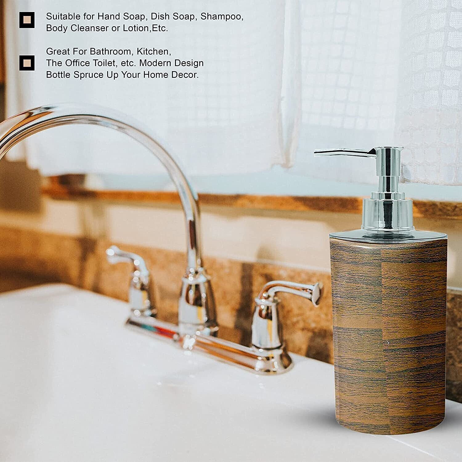 Image of shenron Liquid Soap Dispenser Bottle with Pump for Bathroom Hand wash (Pack of 2) 250 ml Soap, Shampoo, Conditioner, Gel, Liquid, Lotion Dispenser