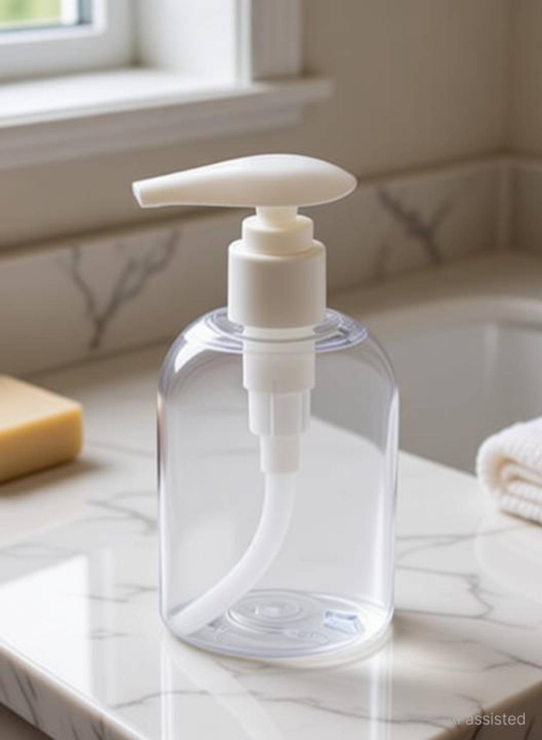 AadyaShoppings AadyaShoppings Plastic Transparent Square Bottle with Pump 150 ml Liquid Dispenser