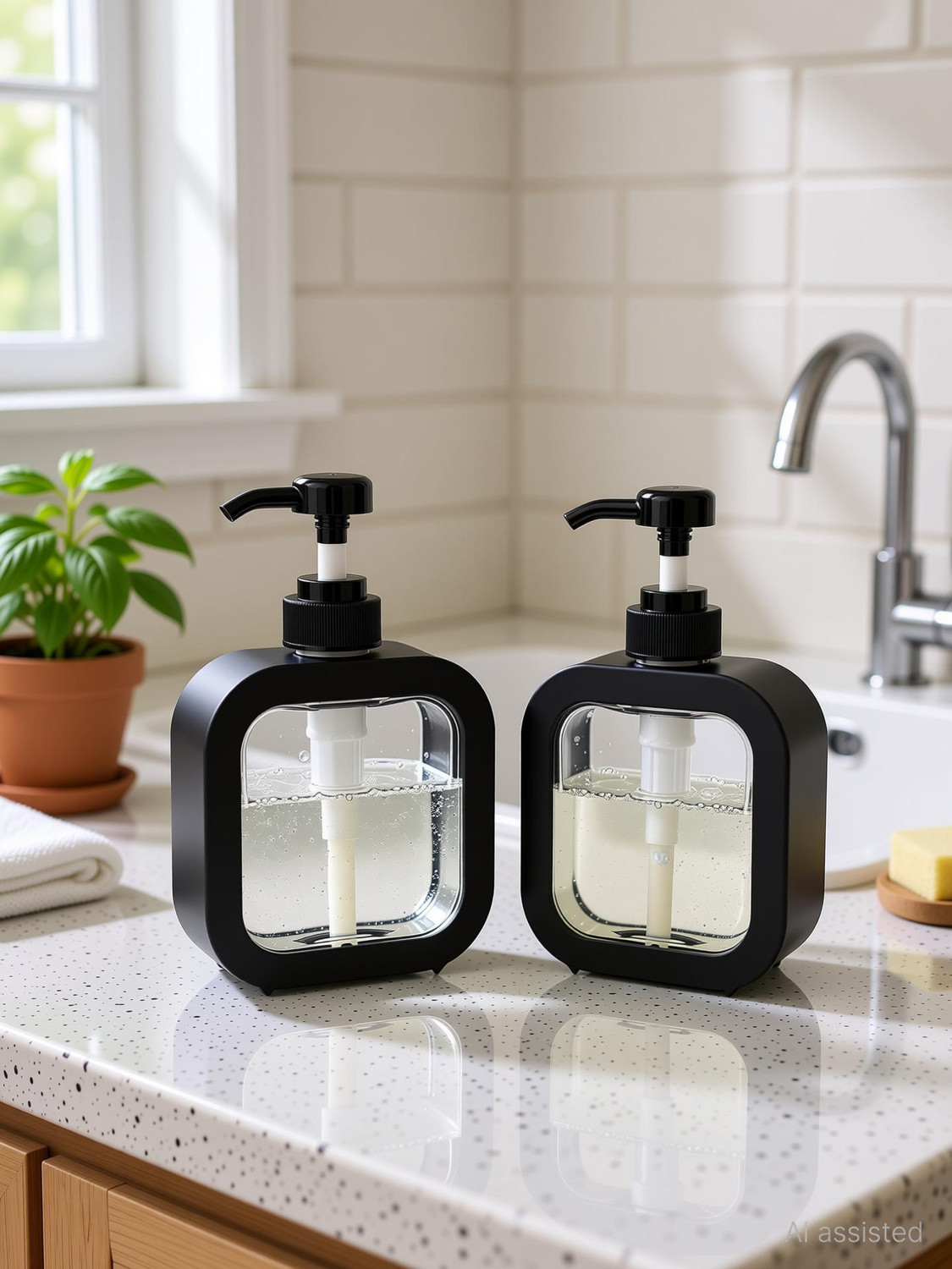 Image of powerfos PACK OF 2 Handwash Dispenser Bottle 300 ml Soap, Shampoo, Sanitizer Stand, Lotion, Liquid, Gel, Conditioner Dispenser
