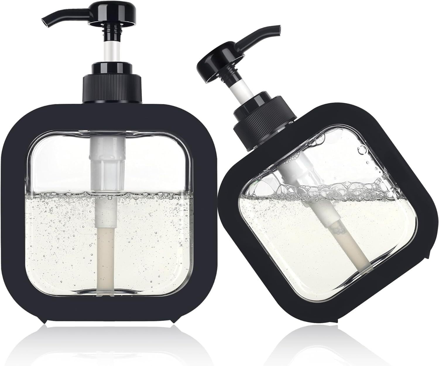 Image of powerfos PACK OF 2 Handwash Dispenser Bottle 300 ml Soap, Shampoo, Sanitizer Stand, Lotion, Liquid, Gel, Conditioner Dispenser