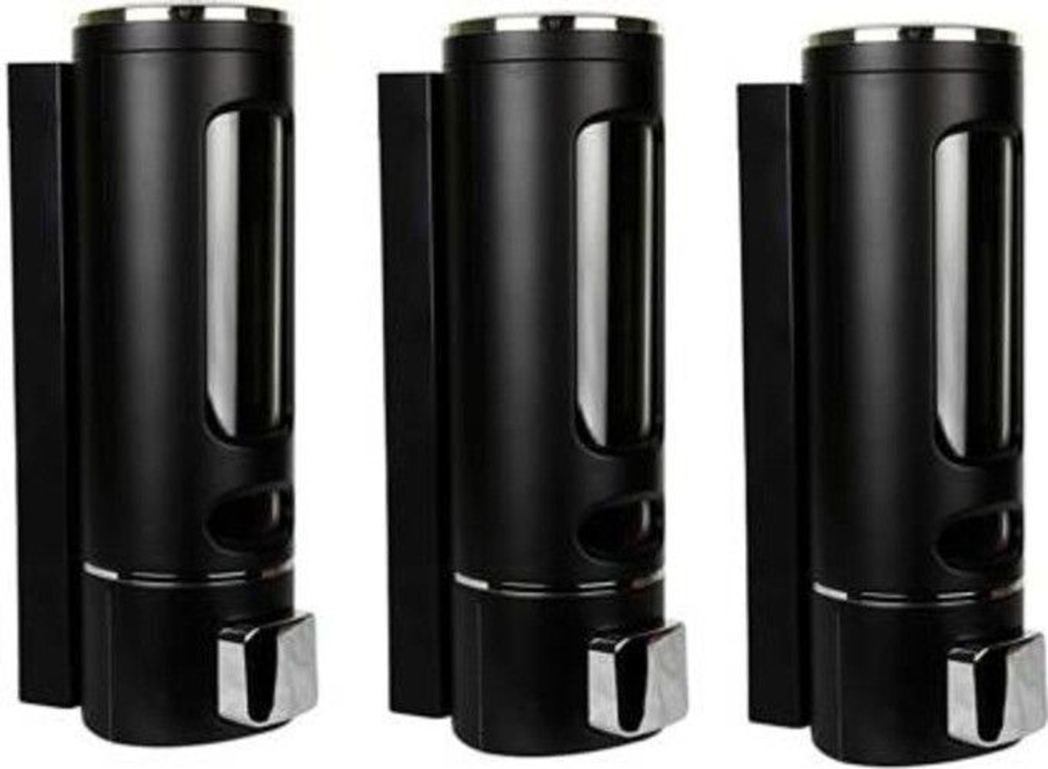 Image of ROSSIL Premium quality Wall Mounted Shampoo /Liquid Soap /Hand Wash /Lotion /Conditioner /Sanitizer /Gel Dispenser for Home, Office ,Bathroom , etc.(Black)(pack of 3) 400 ml Gel, Liquid, Lotion, Foam, Conditioner, Soap, Shampoo, Sanitizer Stand Dispenser