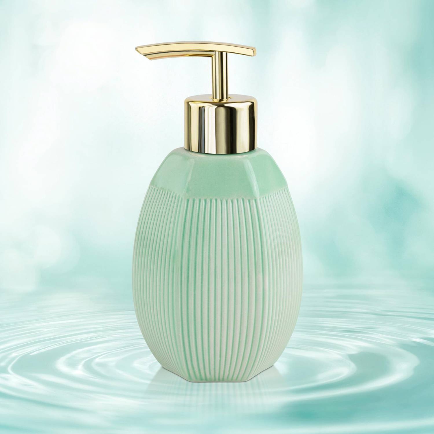Birch & Co. Ceramic Soap Dispenser For Wash Basin - Leak-Proof Design for 300 ml Liquid, Conditioner, Foam, Gel, Lotion, Sanitizer Stand, Shampoo, Soap Dispenser