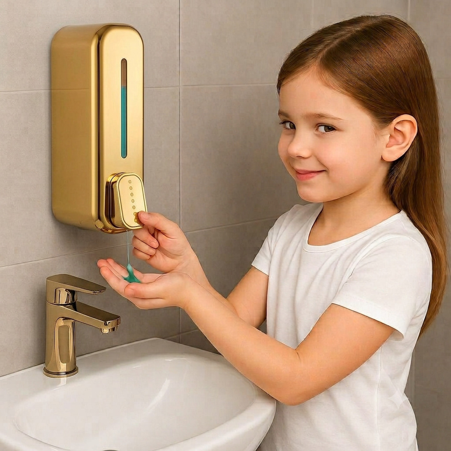 Image of KURIC Wall Mount Liquid Soap Dispenser for Bathroom Basin & Kitchen Sinks, 350ml x 3- 1050 ml Liquid, Conditioner, Gel, Sanitizer Stand, Shampoo, Lotion, Soap Dispenser
