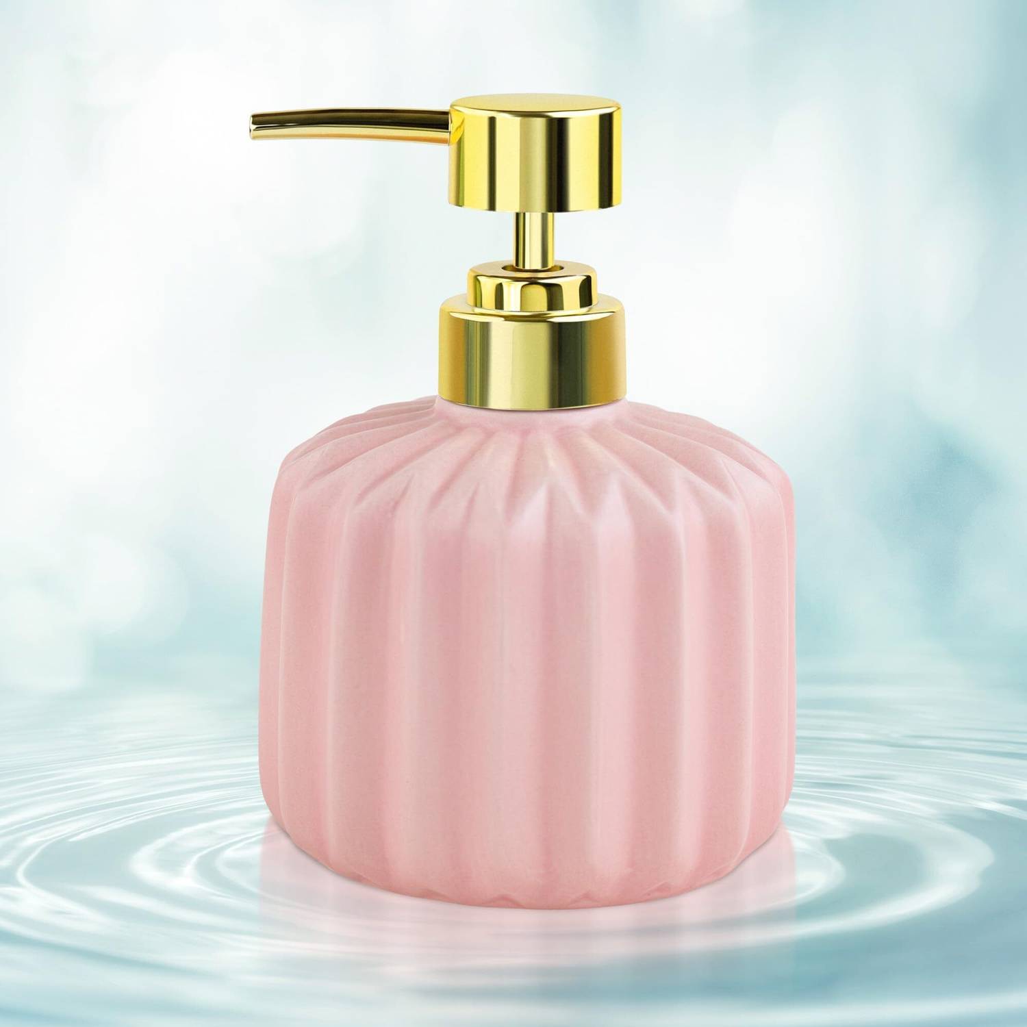 Birch & Co. Ceramic Soap Dispenser For Wash Basin - Leak-Proof Design for 300 ml Liquid, Conditioner, Foam, Gel, Lotion, Sanitizer Stand, Shampoo, Soap Dispenser