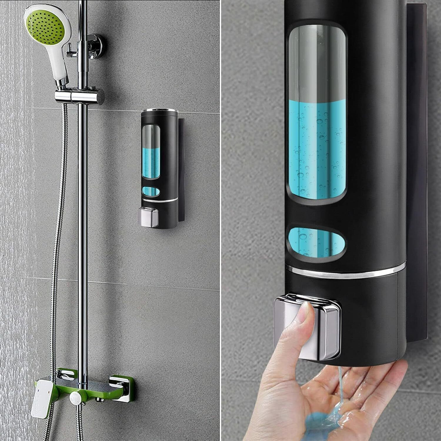 Image of Pink Tokri ABS Wall Mount Multipurpose Liquid Dispenser For Kitchen & Bathroom 400 ml Gel, Conditioner, Liquid, Shampoo, Lotion, Soap Dispenser