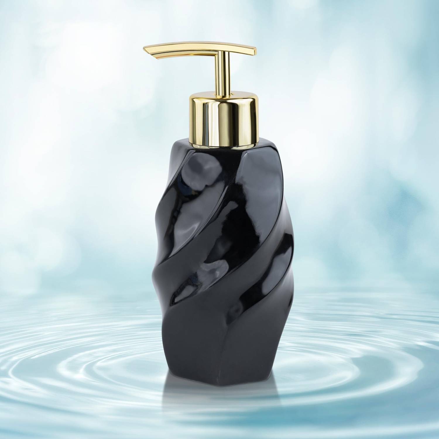 Birch & Co. Ceramic Soap Dispenser For Wash Basin - Leak-Proof Design for 300 ml Liquid, Conditioner, Foam, Gel, Lotion, Sanitizer Stand, Shampoo, Soap Dispenser