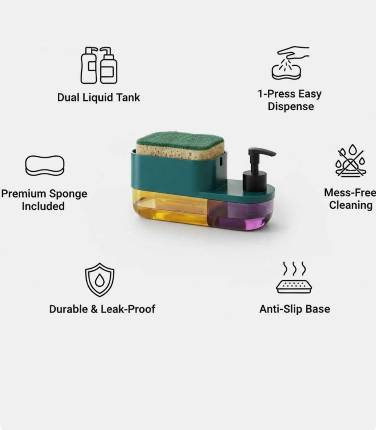 Image of Pink Tokri DUAL-SOAP-PUMP (Dual Soap Pump) 450 ml Gel, Conditioner, Liquid, Shampoo, Lotion, Soap Dispenser