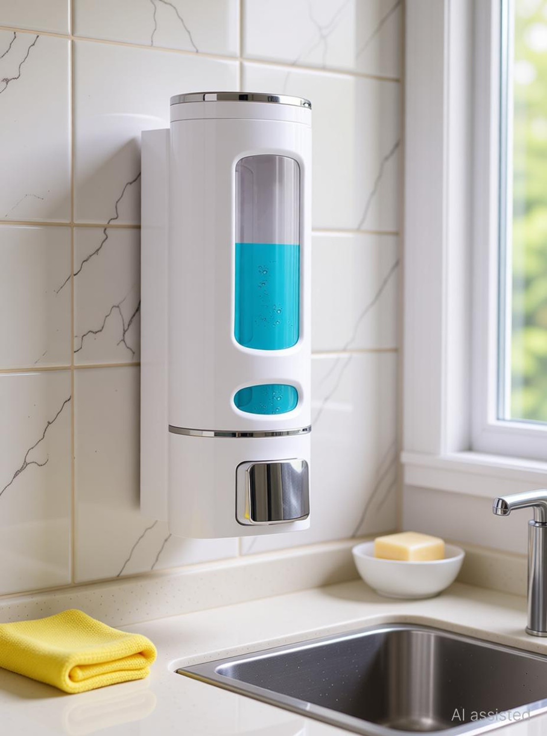 Image of Pink Tokri ABS Wall Mount Multipurpose Liquid Dispenser For Kitchen & Bathroom (Pack of 2) 400 ml Gel, Conditioner, Liquid, Shampoo, Lotion, Soap Dispenser