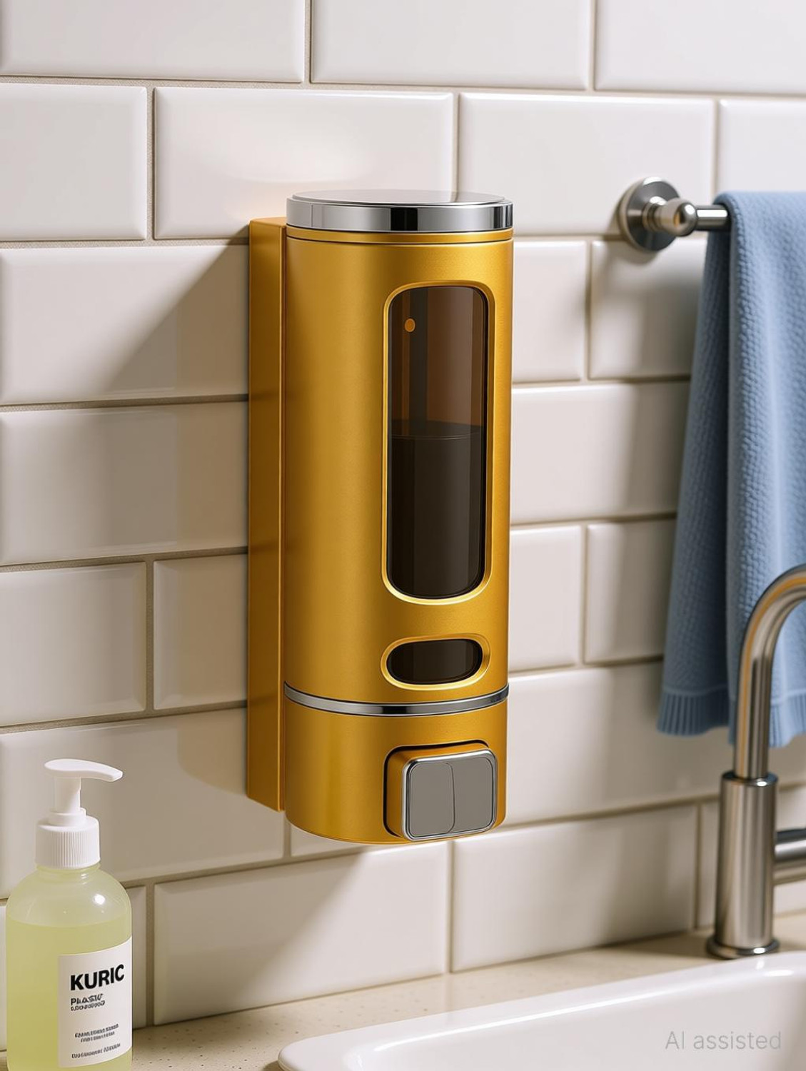 Image of KURIC Plastic Liquid Sanitizer Shower Gel Dishwash Soap Dispenser For Bathroom Kitchen 400 ml Soap, Conditioner, Gel, Liquid, Sanitizer Stand, Shampoo, Lotion Dispenser