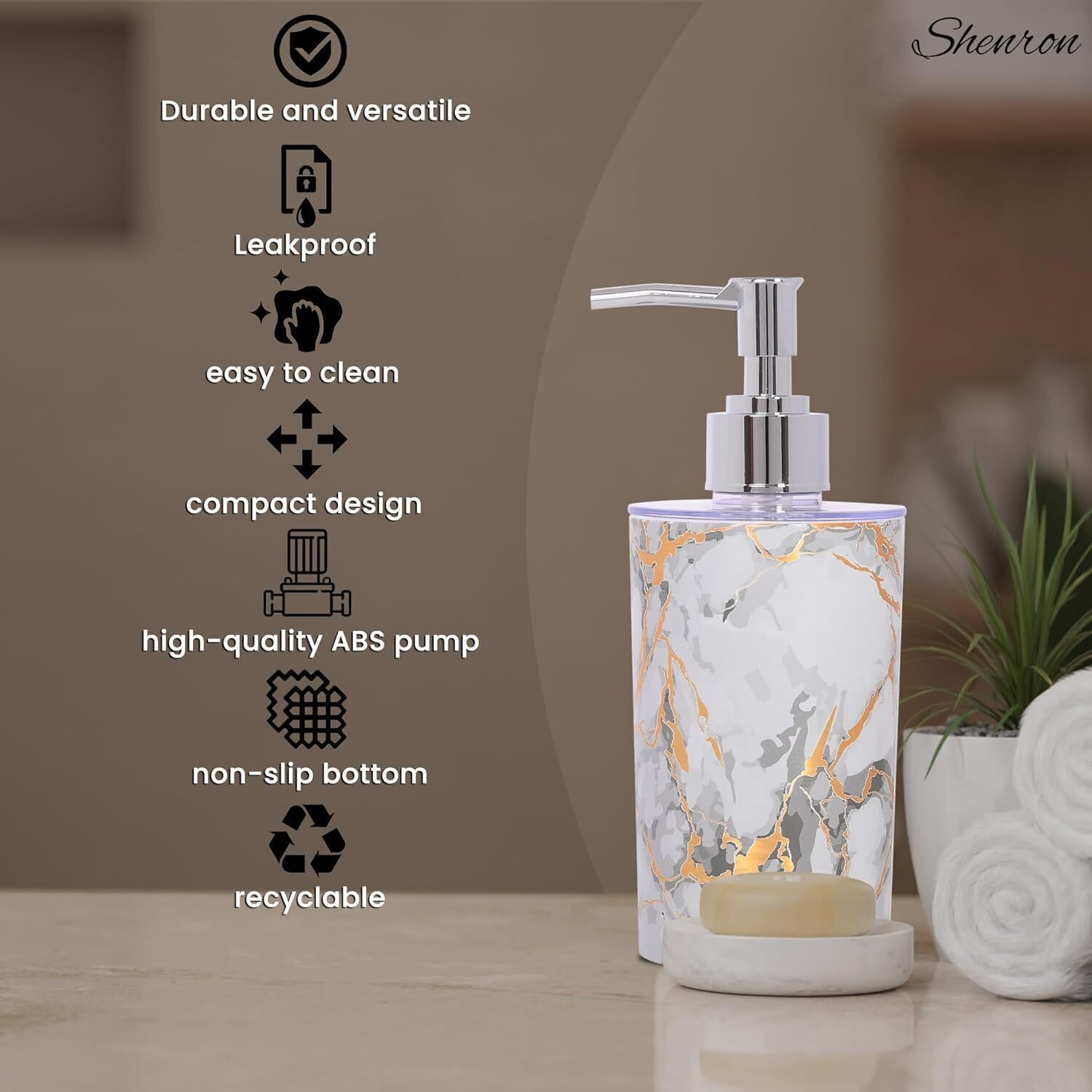 Image of shenron 750 ml Liquid, Soap, Gel, Conditioner, Shampoo, Lotion Dispenser