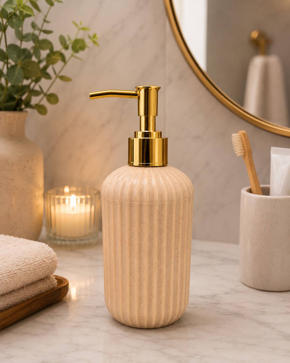 ambarkriti Refillable Lotion, Hand Wash & Sanitizer Bottle | Modern Bathroom 300 ml Conditioner, Foam, Gel, Liquid, Lotion, Sanitizer Stand, Shampoo, Soap Dispenser