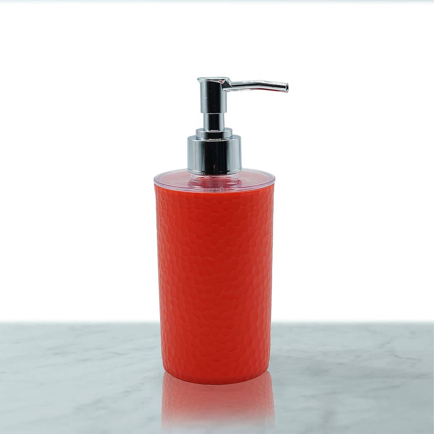 AKR Hand Soap Dispenser and Liquid Dish Soap| Red Dispenser with Pump 350 ml Conditioner, Sanitizer Stand, Lotion, Shampoo, Gel, Soap Dispenser