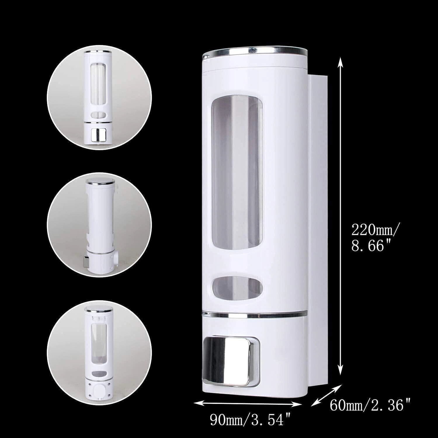 Image of Pink Tokri ABS Wall Mount Multipurpose Liquid Dispenser For Kitchen & Bathroom (Pack of 2) 0.4 L Gel, Conditioner, Liquid, Shampoo, Lotion, Soap Dispenser