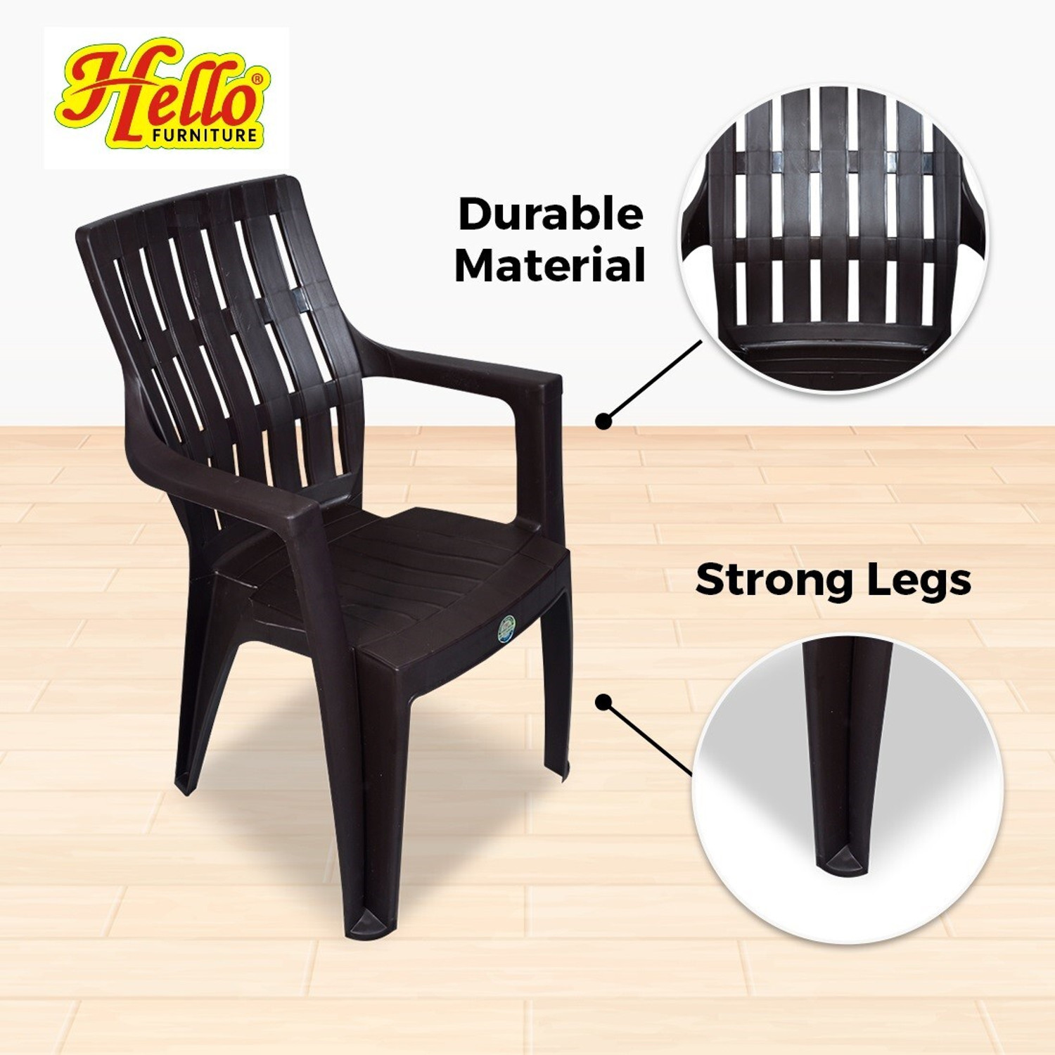 Image of HELLO Spine Care Orthopaedic Plastic Chair for Living Room Office Garden Home Plastic Outdoor Chair