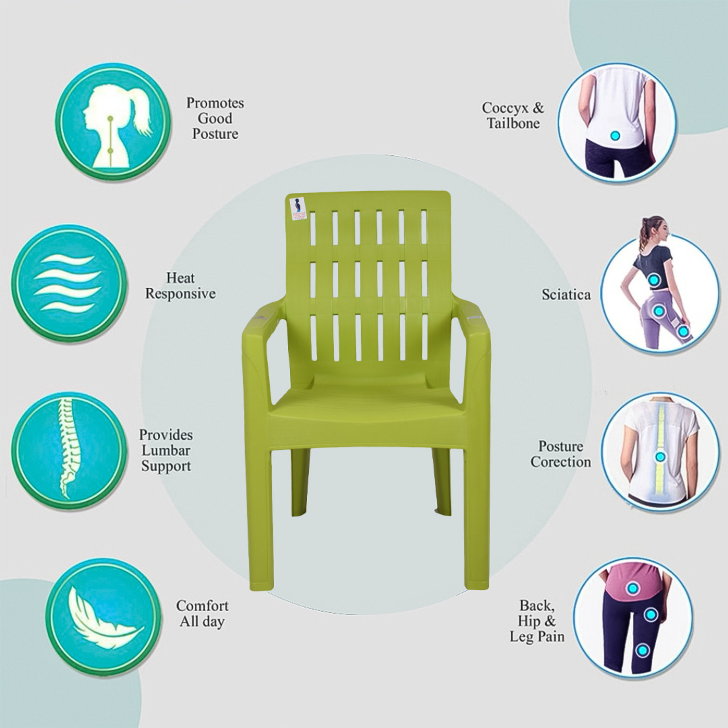 Image of COMFORT Creation Sigma High back heavy duty Premium chair-Set of 4 Plastic Living Room Chair