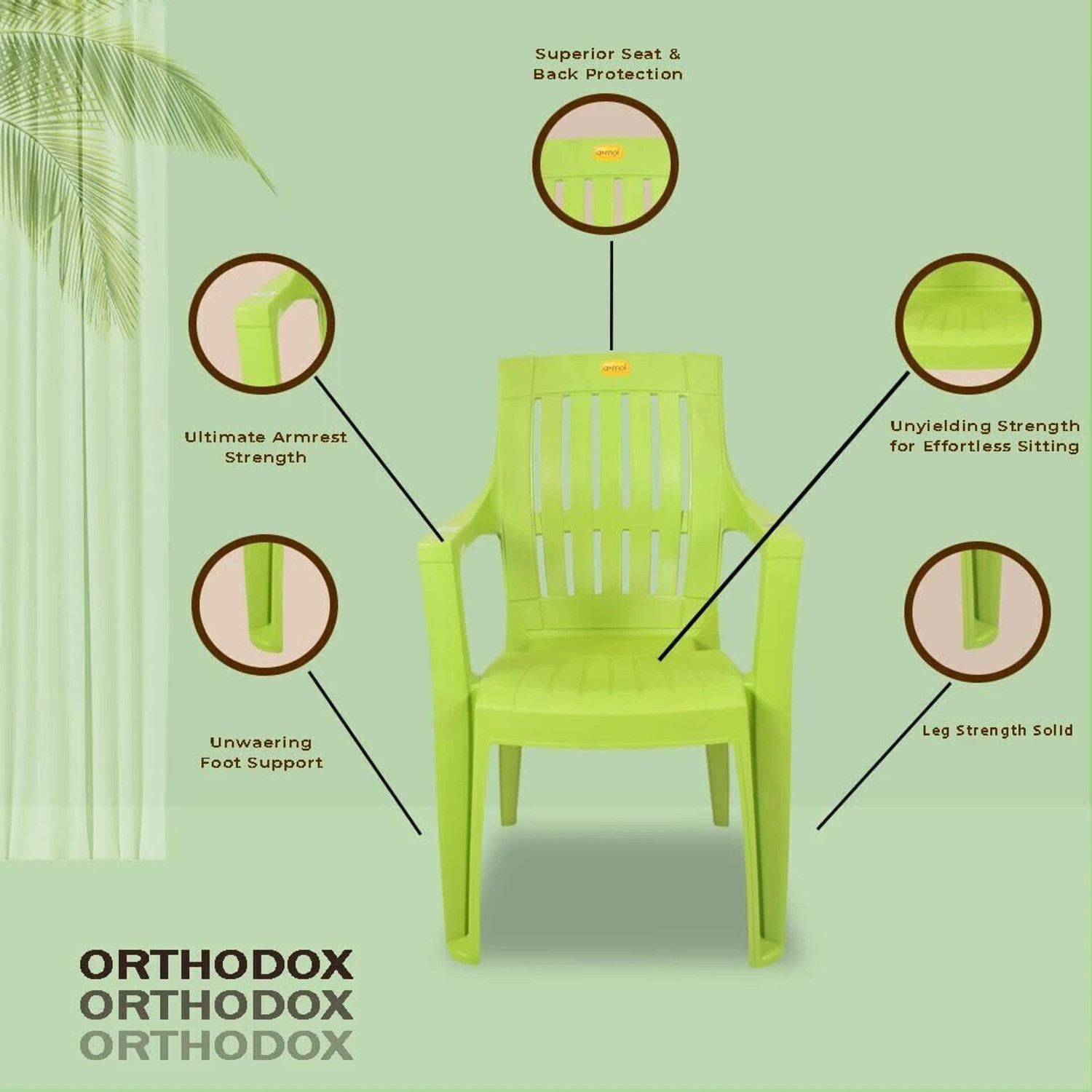 Image of Anmol Durable Platinum Maharaja Size Chair for Home Office Restaurant Plastic Chair Plastic Living Room Chair