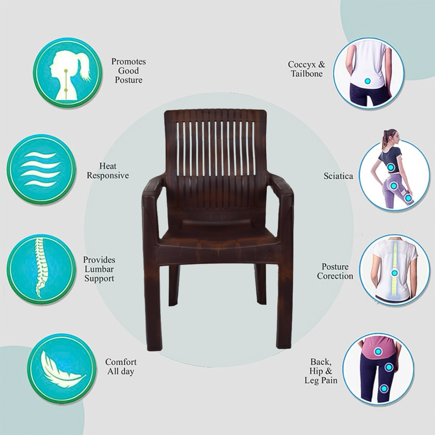 Image of COMFORT Creation 1Arm Rest Office Comfortable Outdoor Chair for Home, Office Resturant Plastic Living Room Chair