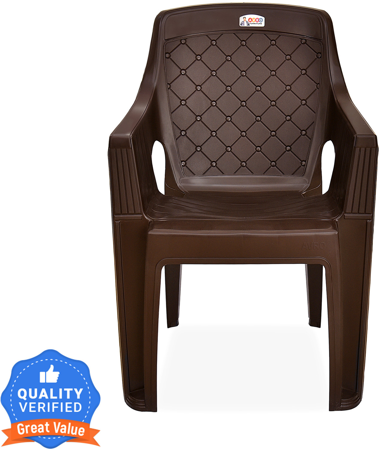 Image of AVRO furniture 4005 Brown Durable Chair for Comfortable Seating - Home, Outdoor, Office & Cafe Plastic Living Room Chair