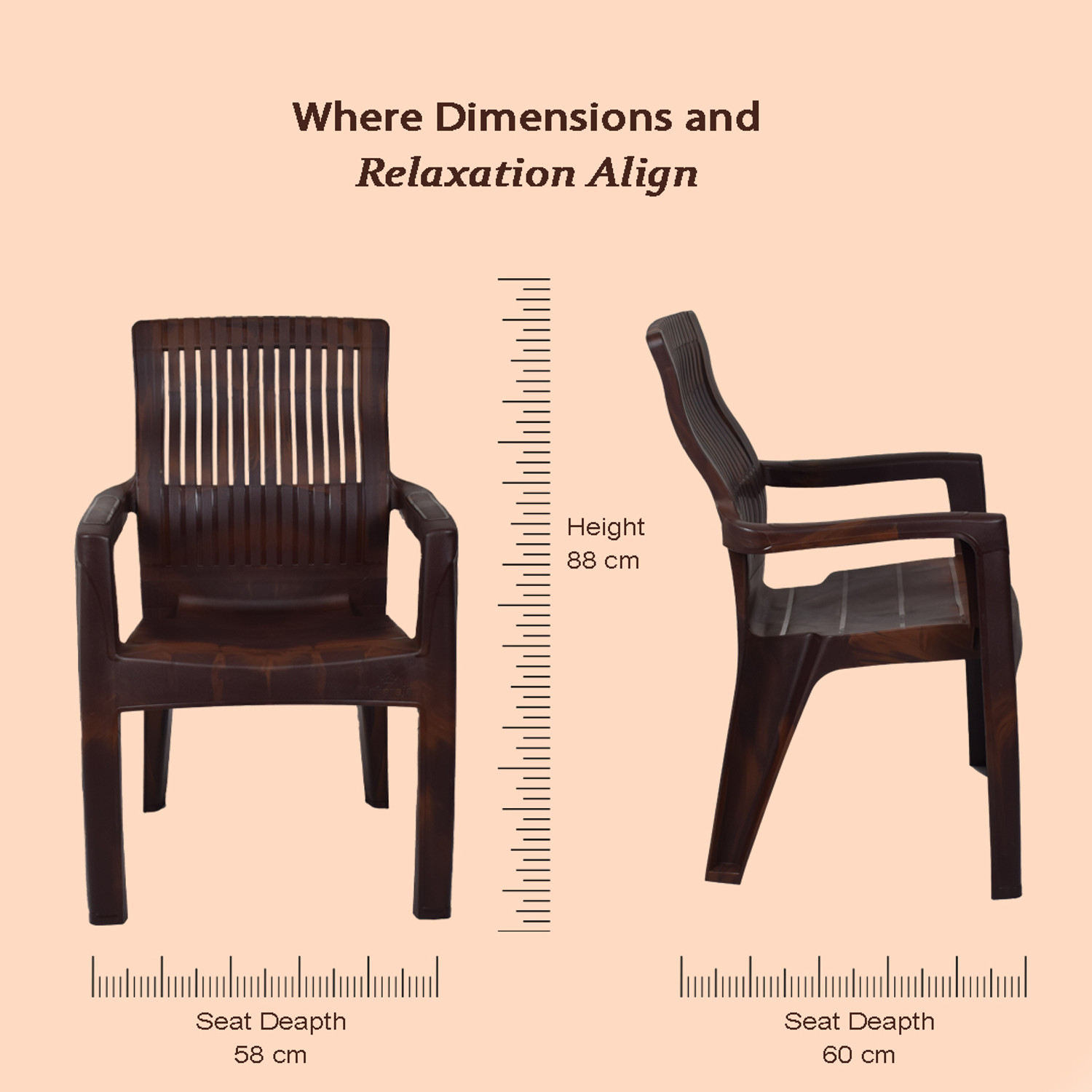 Image of COMFORT Creation 1Arm Rest Office Comfortable Outdoor Chair for Home, Office Resturant Plastic Living Room Chair