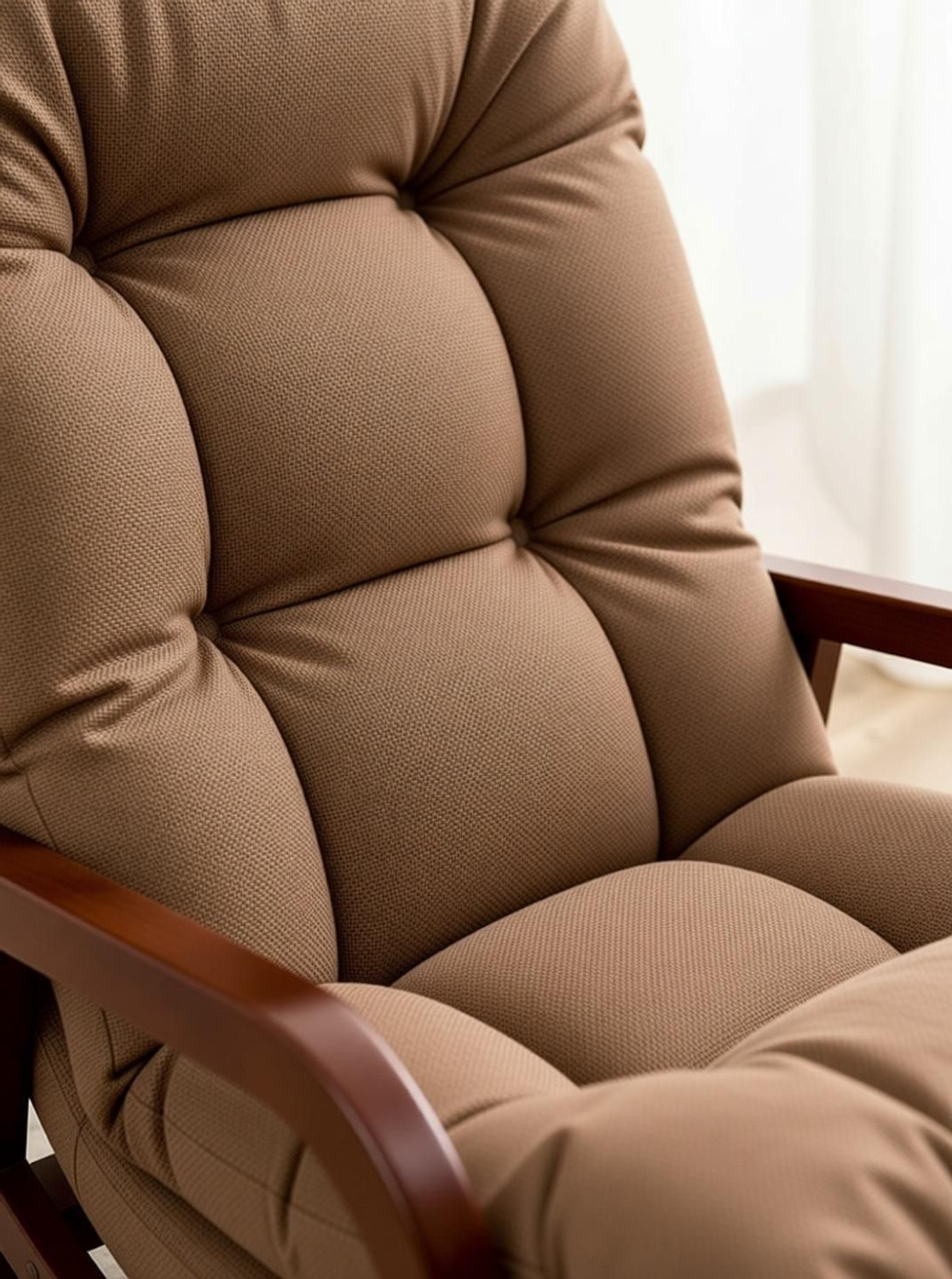 Image of Smarts collection Wooden Rolling Chair, Wooden Easy Chair Engineered Wood. Solid Wood Living Room Chair