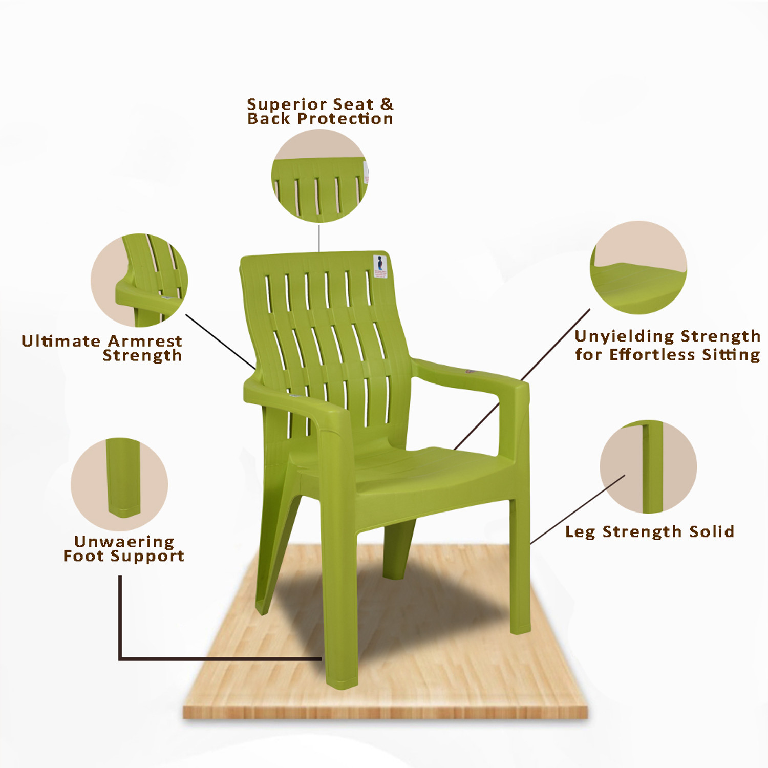 Image of COMFORT Creation Sigma High back heavy duty Premium chair-Set of 4 Plastic Living Room Chair