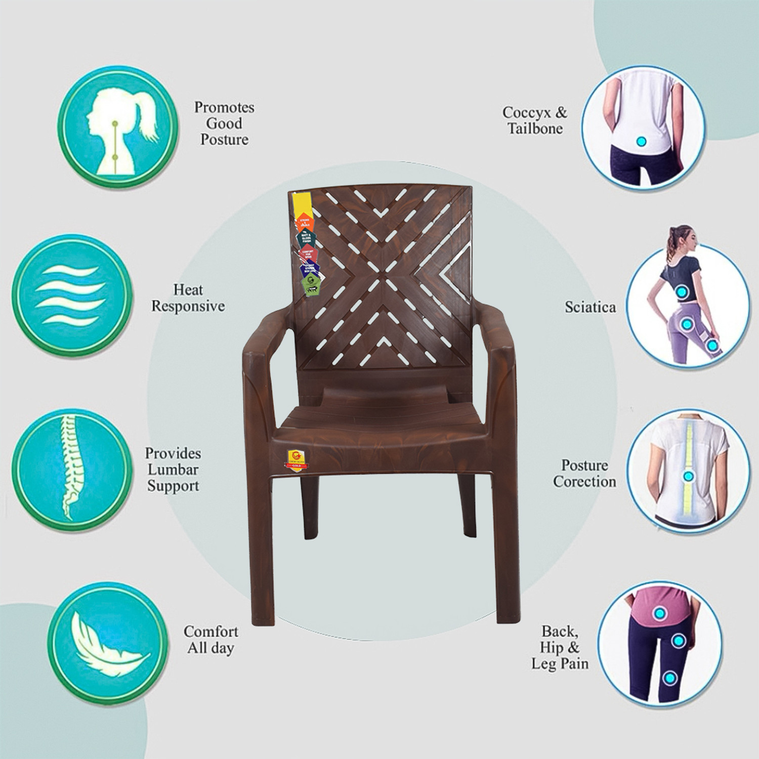 Image of COMFORT Creation New Model Titanium High Back Heavy Duty chair Plastic Living Room Chair