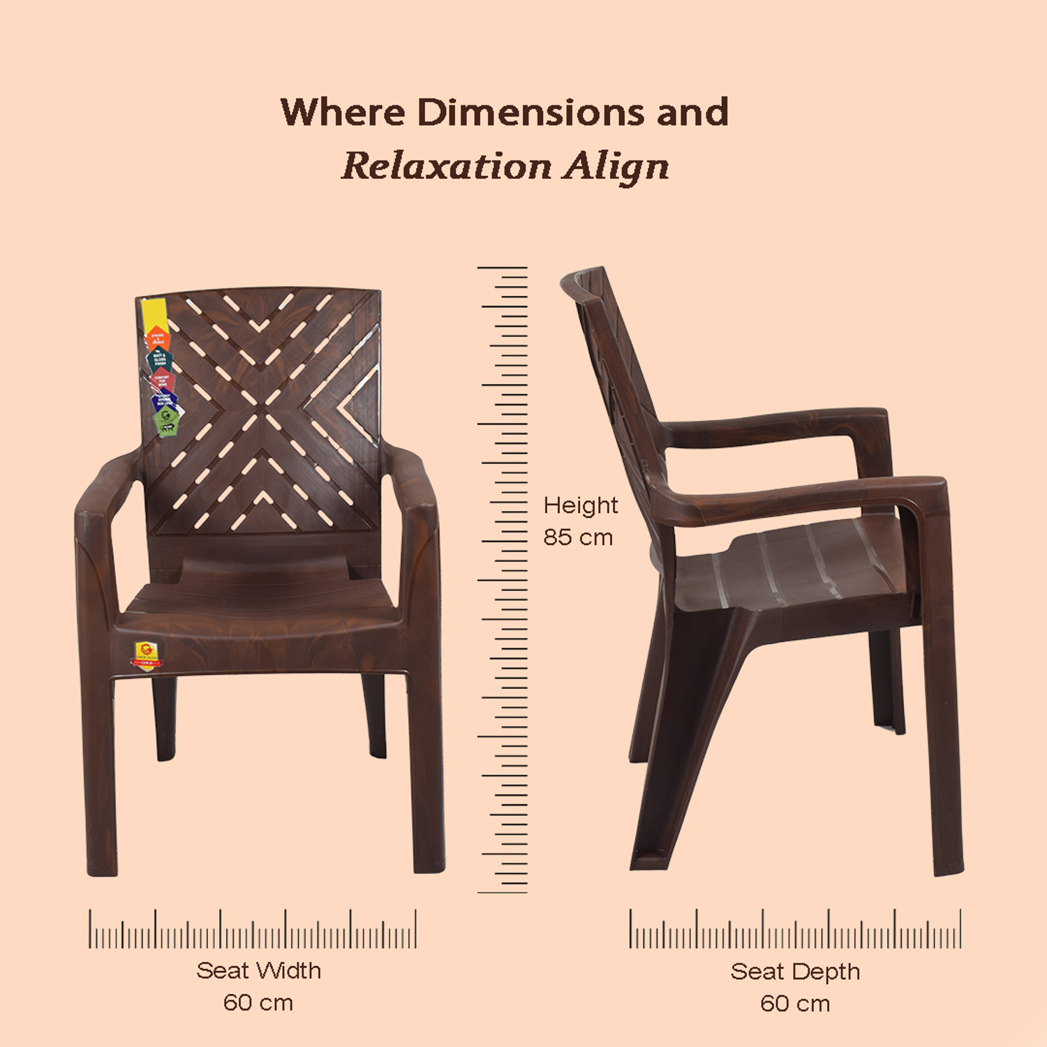 Image of COMFORT Creation New Model Titanium High Back Heavy Duty chair Plastic Living Room Chair
