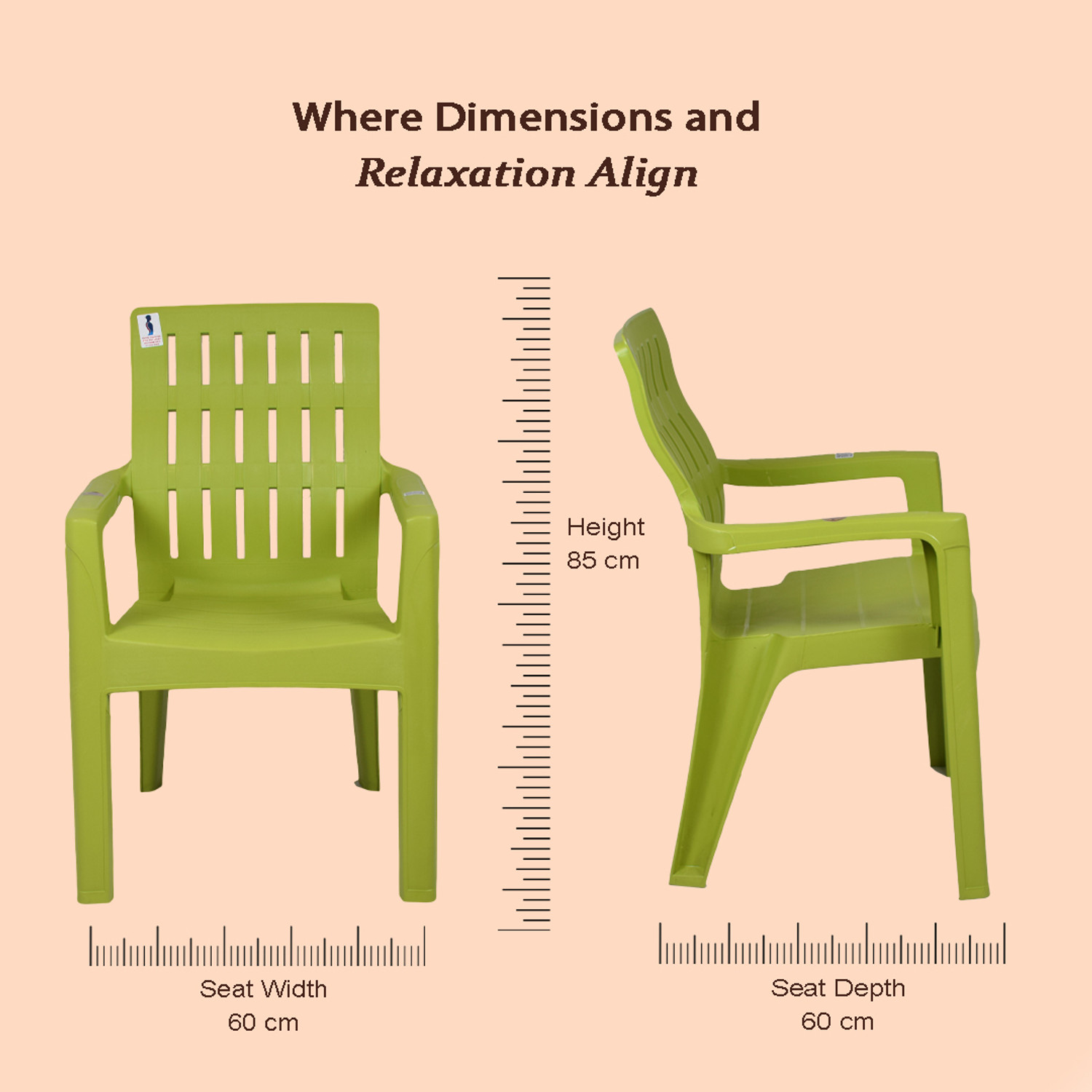 Image of COMFORT Creation Sigma High back heavy duty Premium chair-Set of 4 Plastic Living Room Chair