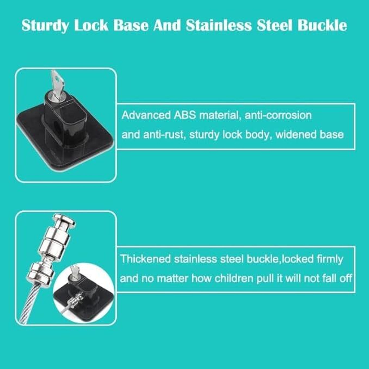 Image of ECAPT Child Safety Device Refrigerator Lock and fridge lock Lock (Black)
