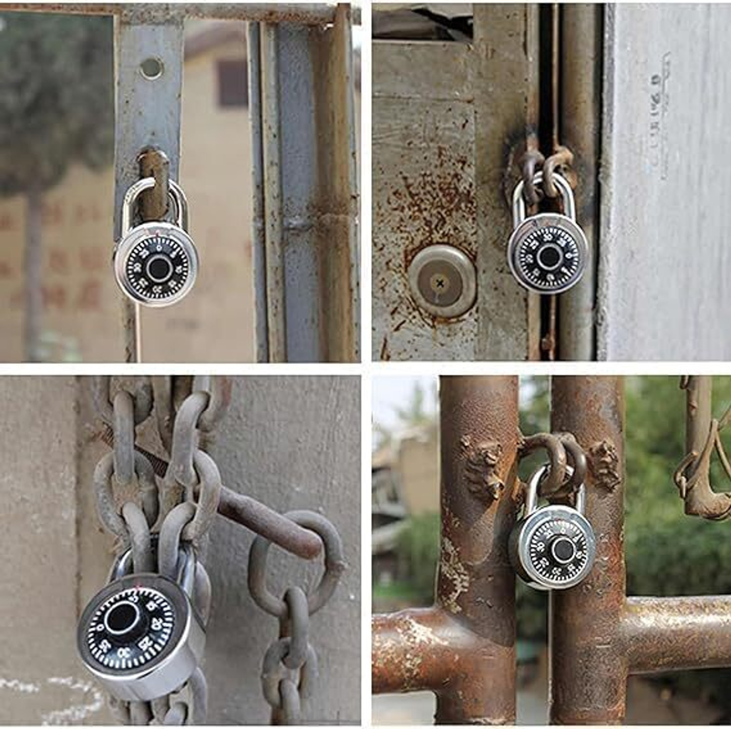 Image of JUPREV Digit Combination Padlock Round Dial Security Lock Combination Lock
