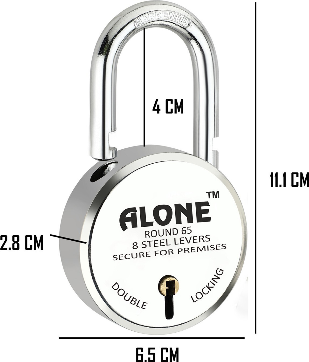 Image of alone Special Round 65mm Lock for Home,Shop & Shutter, 12Same Keys 4 Lock (pack 4) Padlock