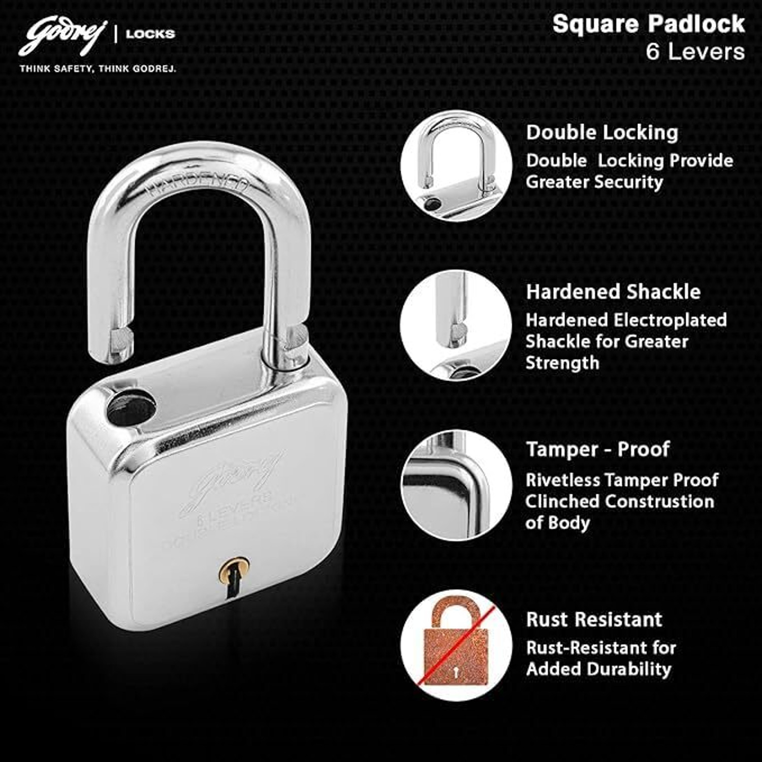 Image of Godrej Locks Stainless Steel Metallic Handlesets