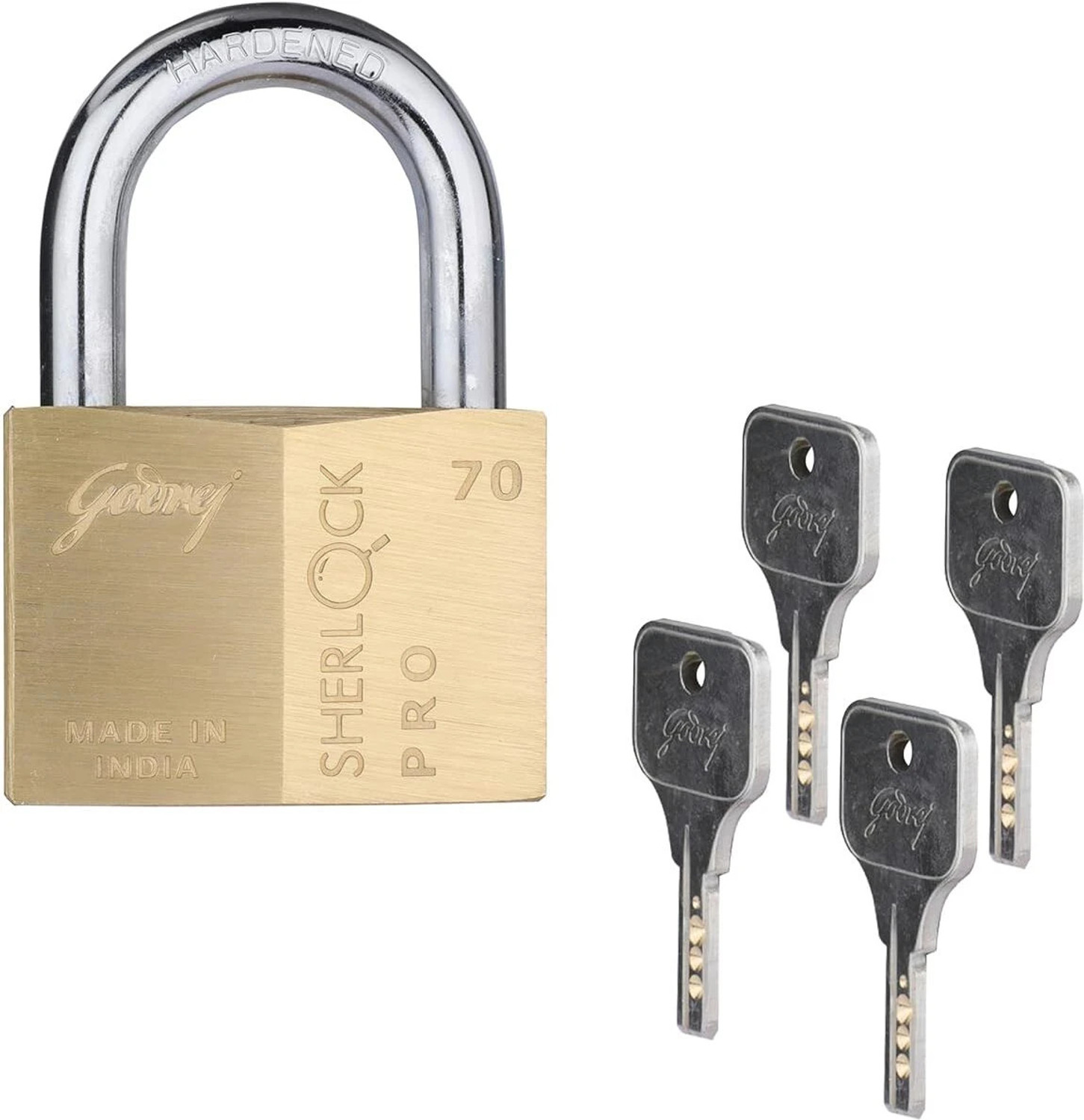 Image of Godrej Locks Sherlock Pro Padlock - 70mm with 4 keys Padlock