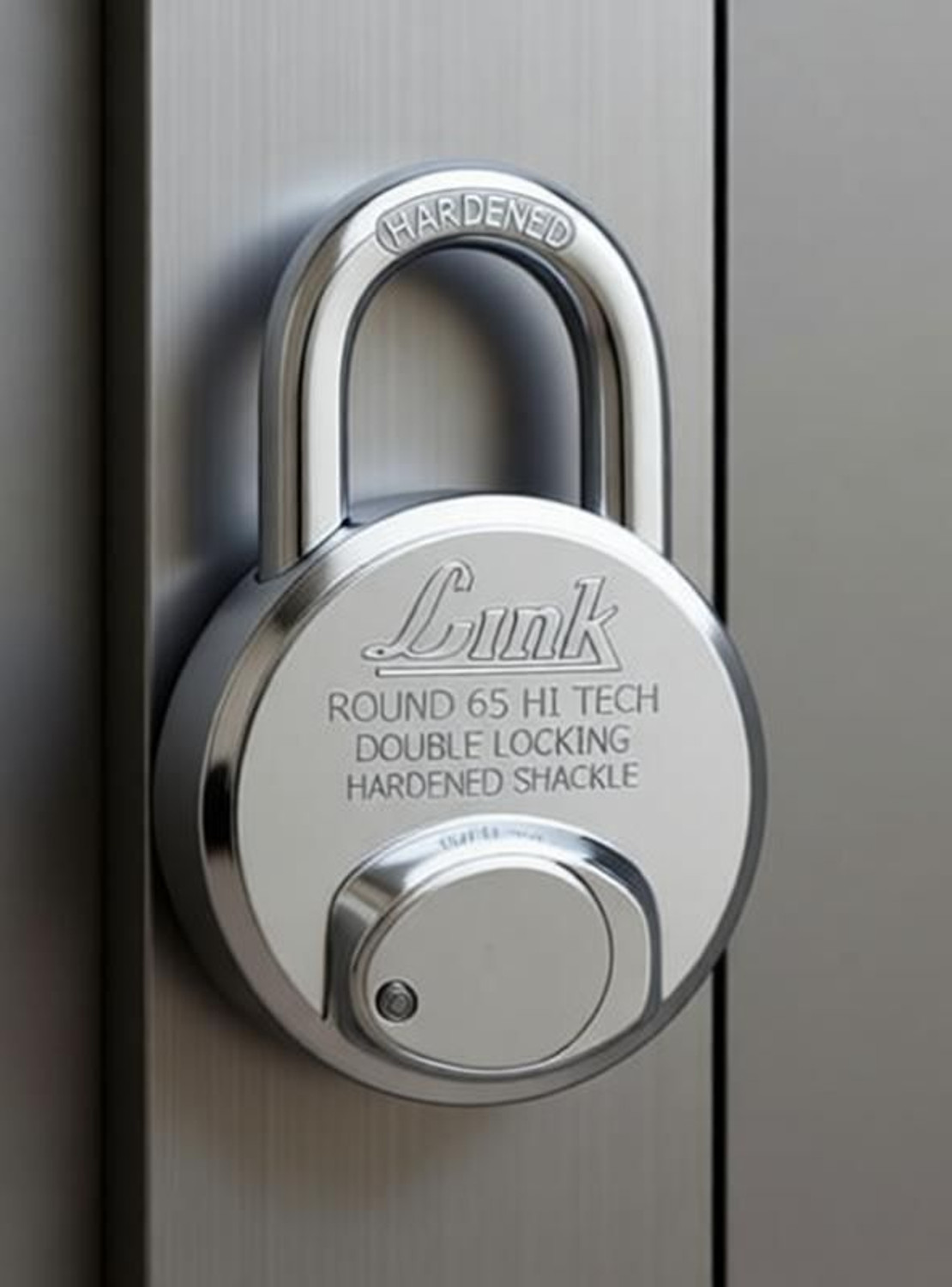 Image of Link Hi-Tech 65mm Round Lock|Stainless Body|Hardened Shackle|Hi-tech Keys Padlock